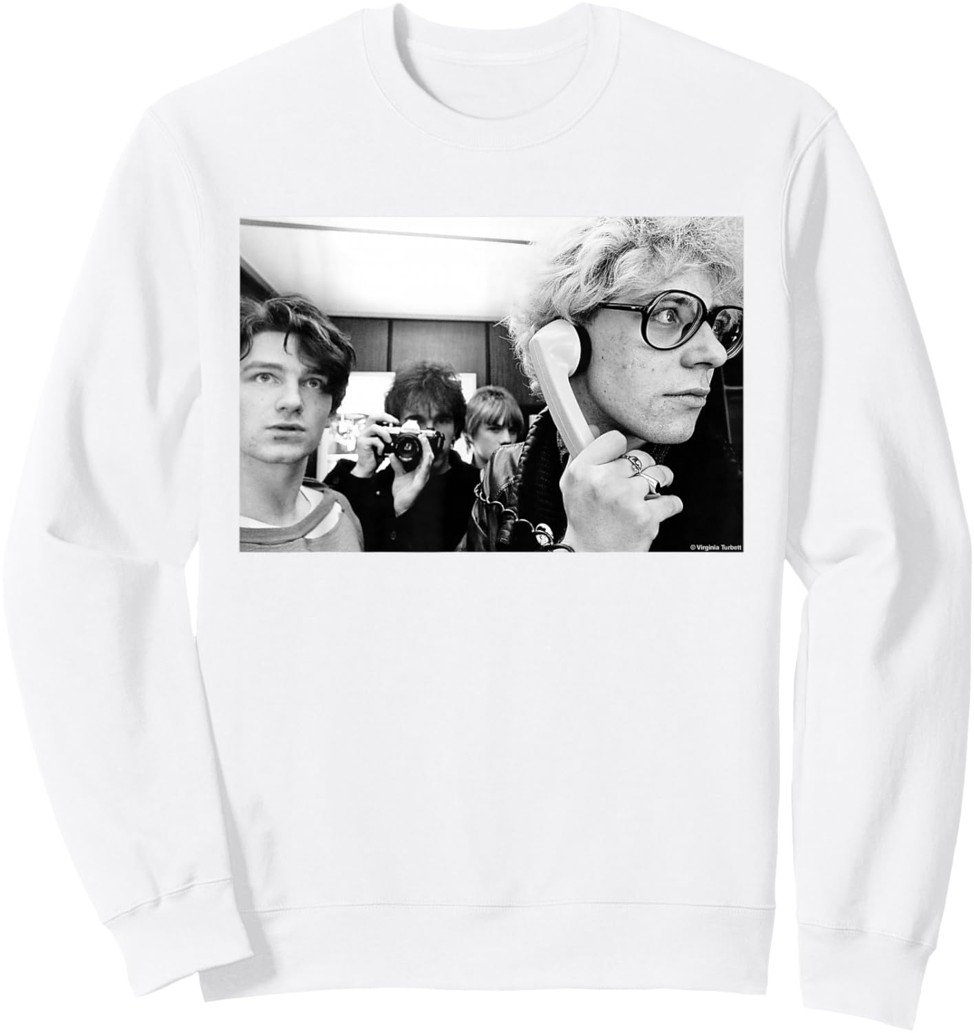 U2 Band Photo 1980 by Virginia Turbett Sweatshirt - Sweatshirt | White