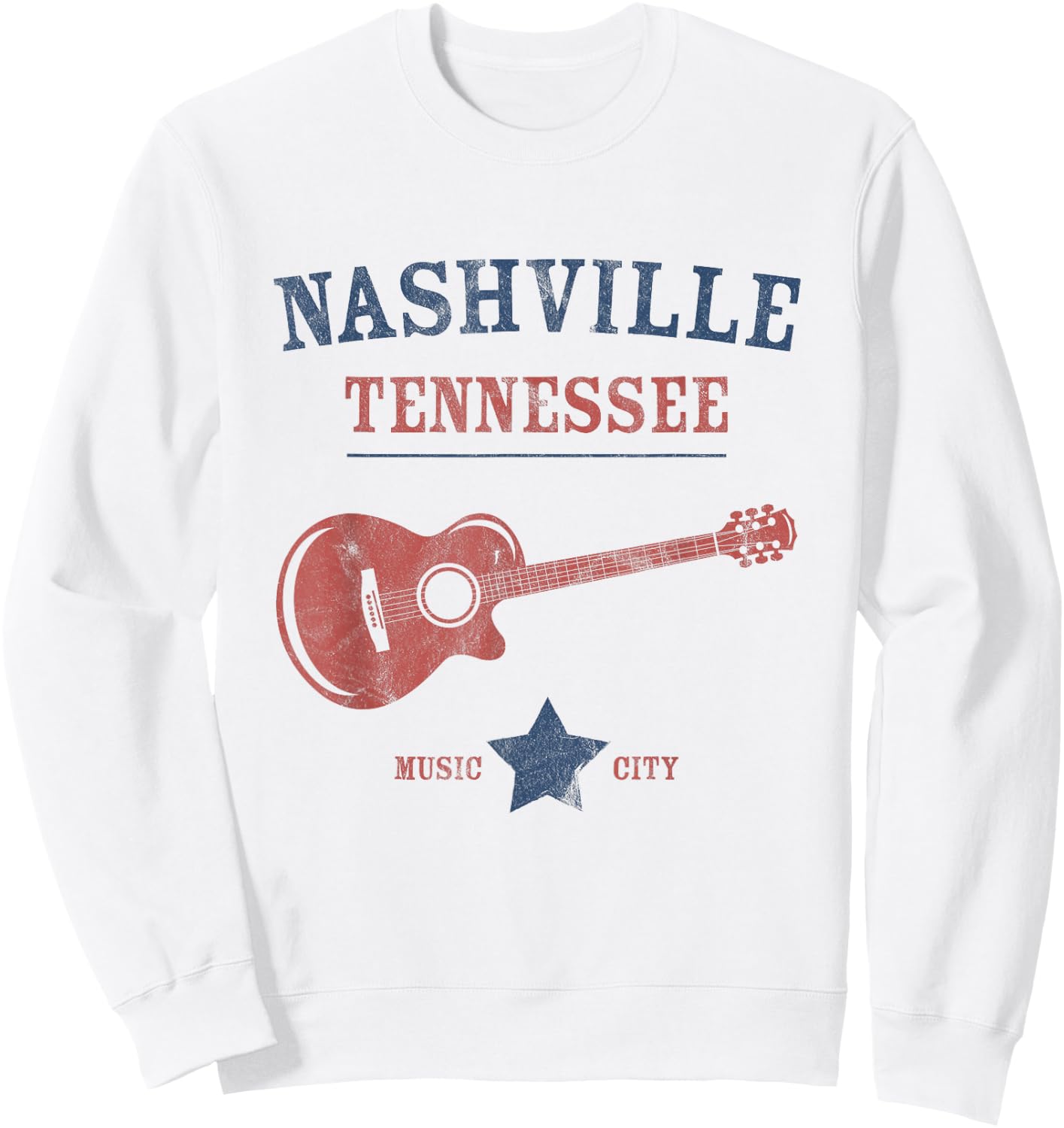 Nashville - Guitar Sweatshirt - Sweatshirt | White