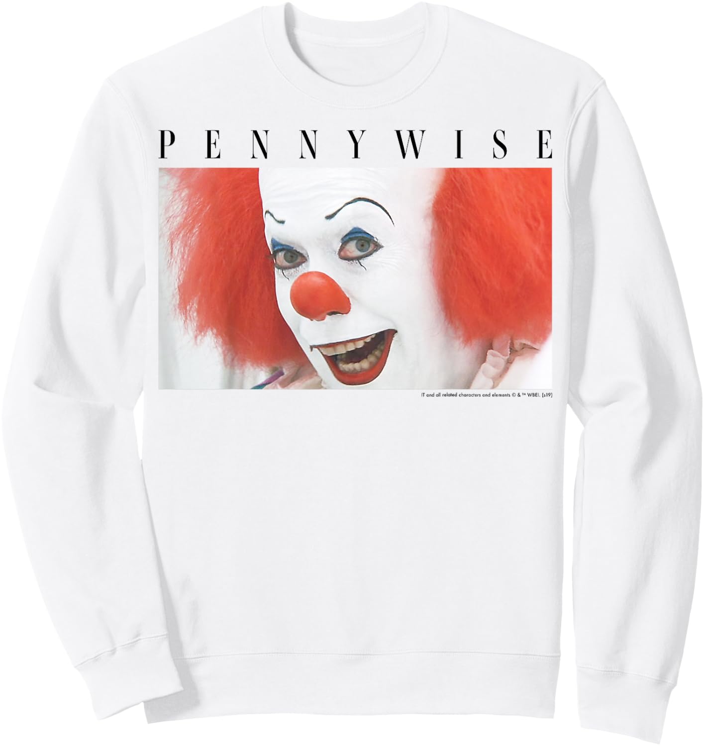 It Miniseries Pennywise Portrait Panel Sweatshirt - Sweatshirt | White