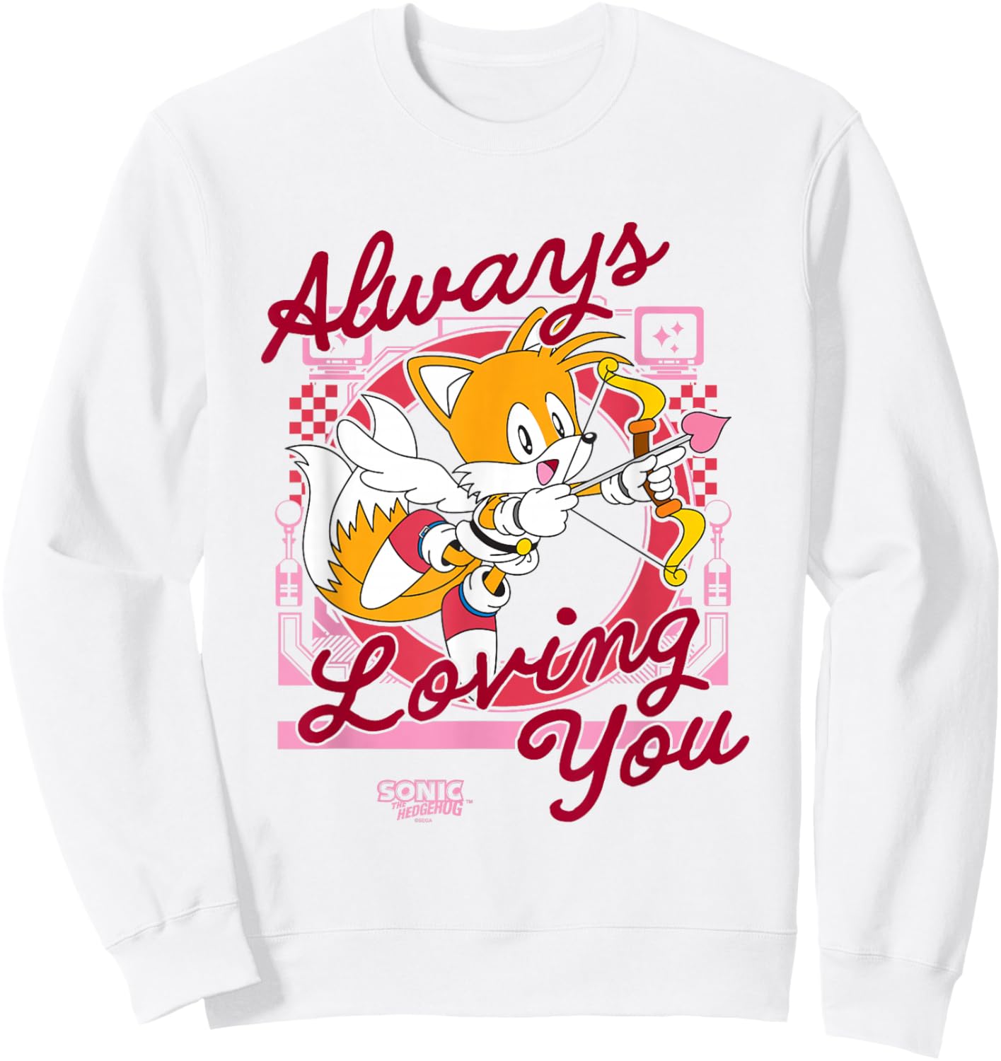 Sonic The Hedgehog Valentine's Day Miles Always Loving You Sweatshirt - Sweatshirt | White
