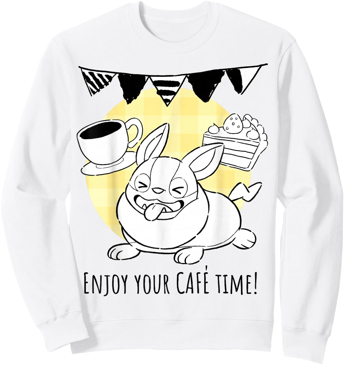 Pokémon - Yamper Enjoy Your Cafe Time Coffee Dessert Sweatshirt - Sweatshirt | White