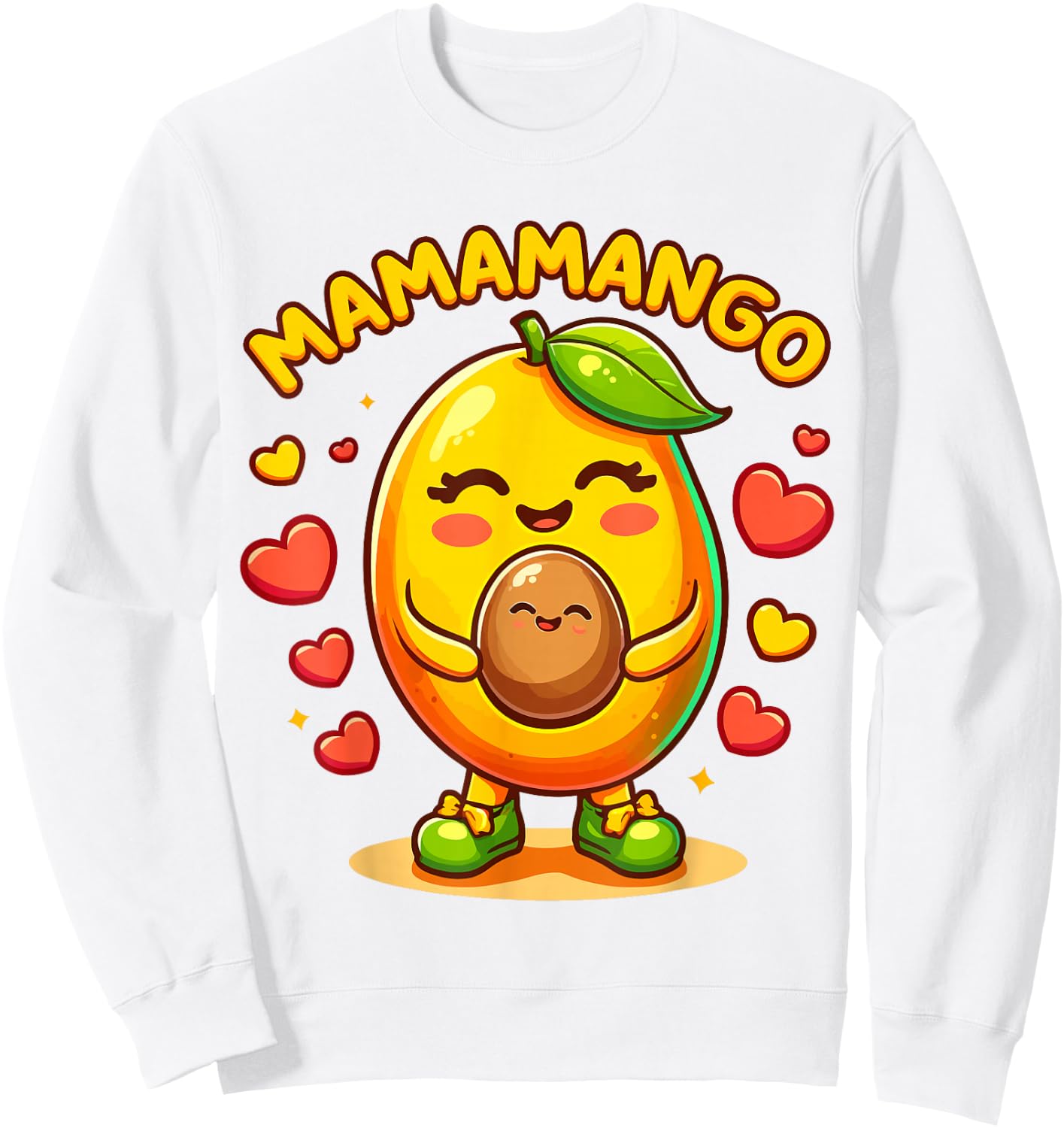 Mamamango Mother and Baby Mango Mom Pregnancy Sweatshirt - Sweatshirt | White