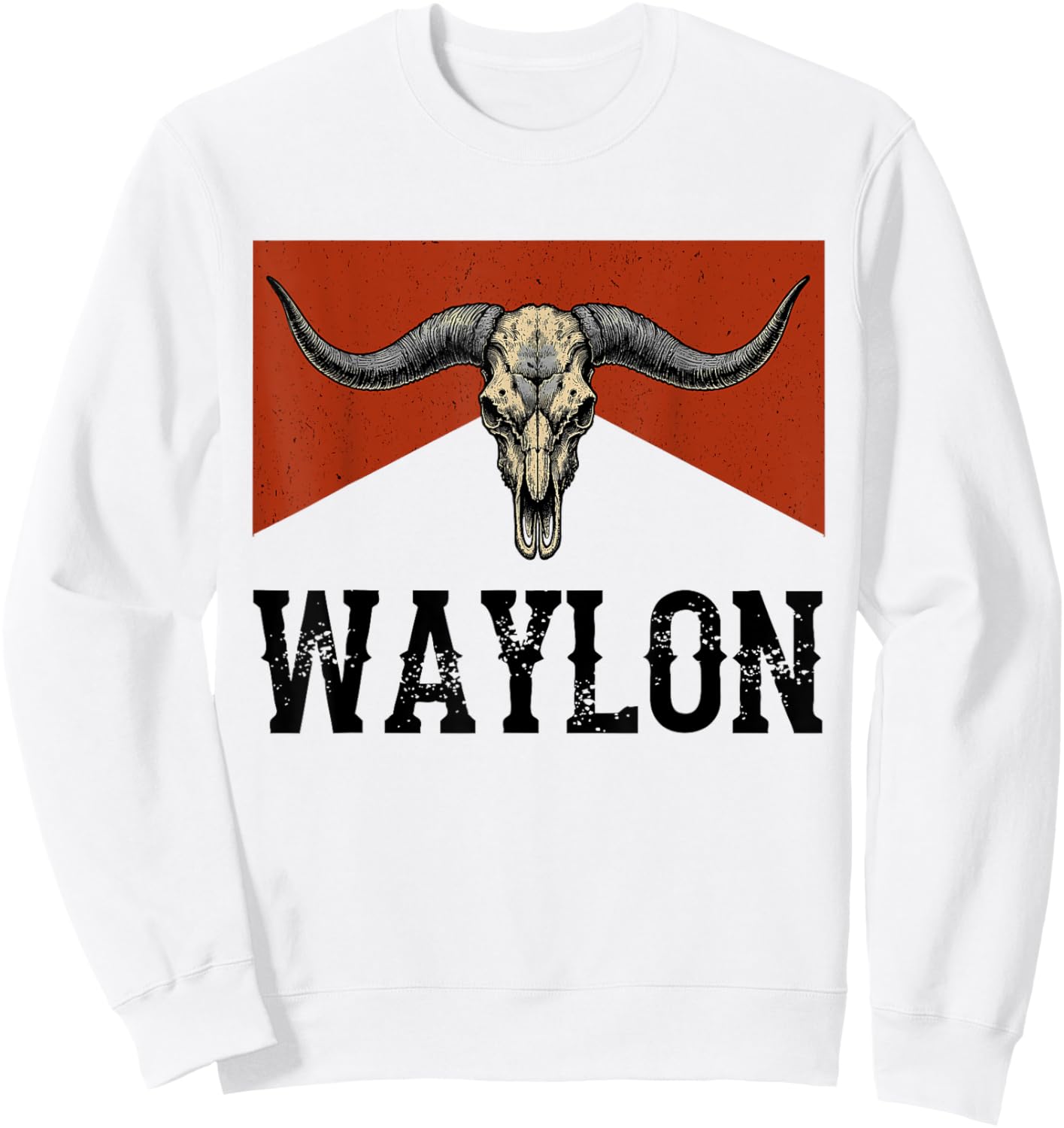 Vintage Waylon Name Distressed Retro Styles 70s 80s Gifts Sweatshirt - Sweatshirt | White
