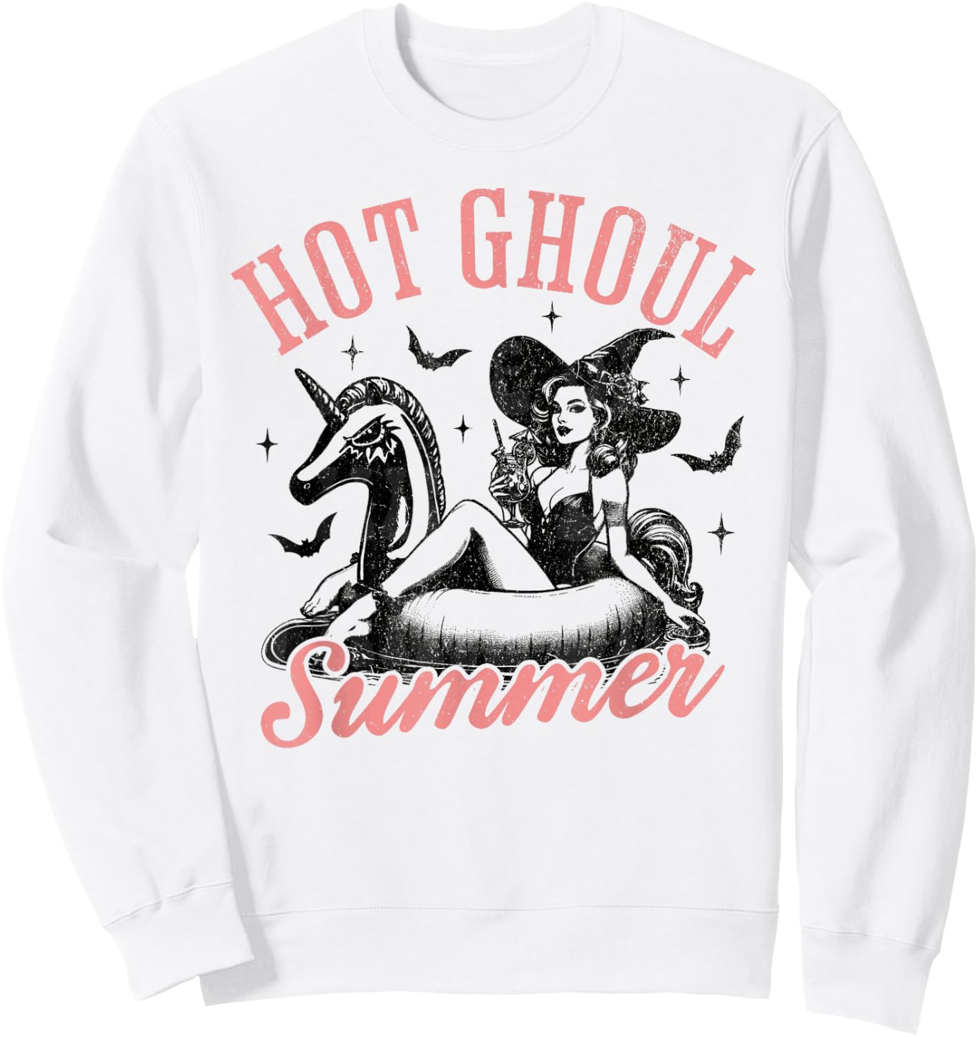 Women Funny Halloween Hot Ghoul Summer Summerween Sweatshirt - Sweatshirt | White