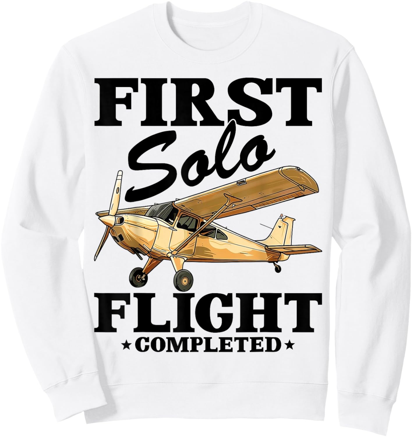 Pilot First Solo Flight Completed Aviation Funny Gift Sweatshirt - Sweatshirt | White