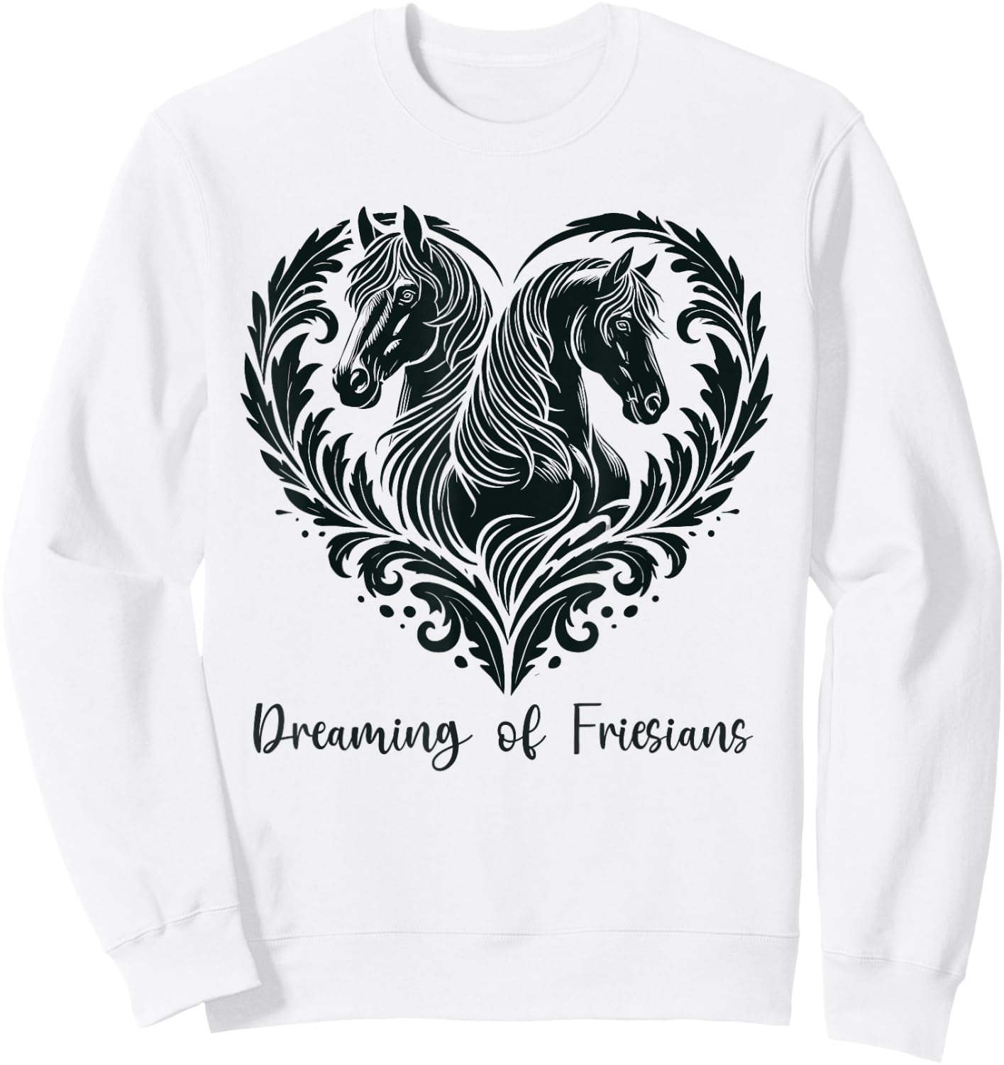 Friesian Horse Lover Majestic Friesian Horse Riding Sweatshirt - Sweatshirt | White