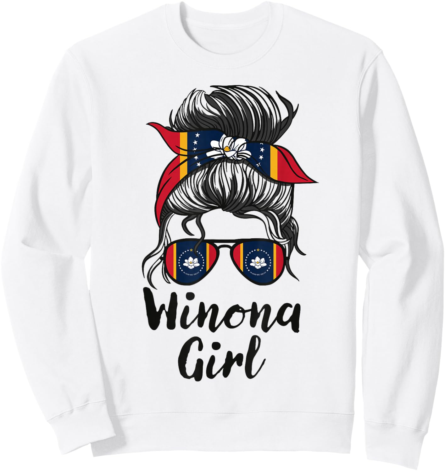 Winona Mississippi Women Girl Sweatshirt - Sweatshirt | White