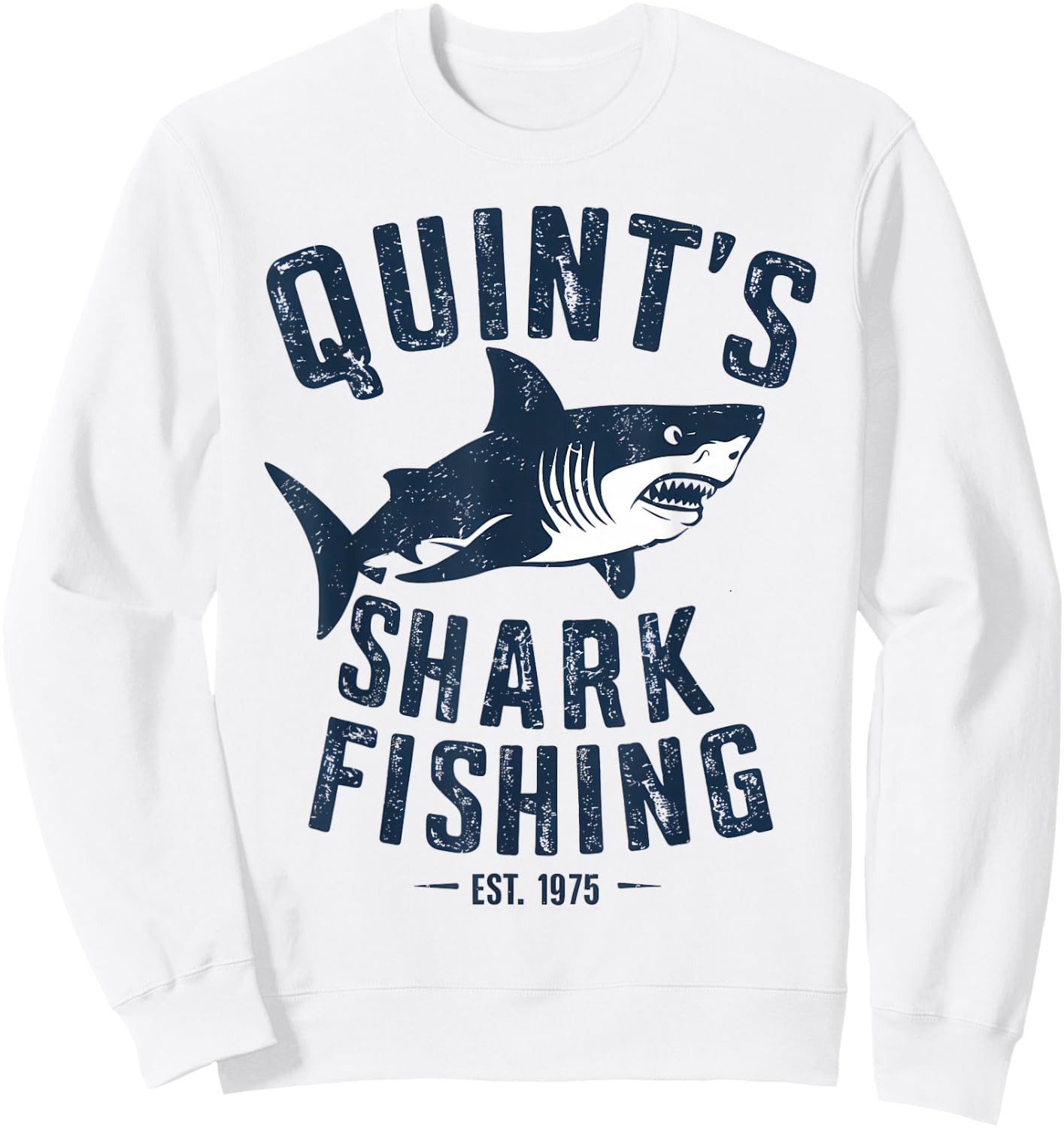 Vintage Quint's Shark Fishing 1975 Retro Sweatshirt - Sweatshirt | White