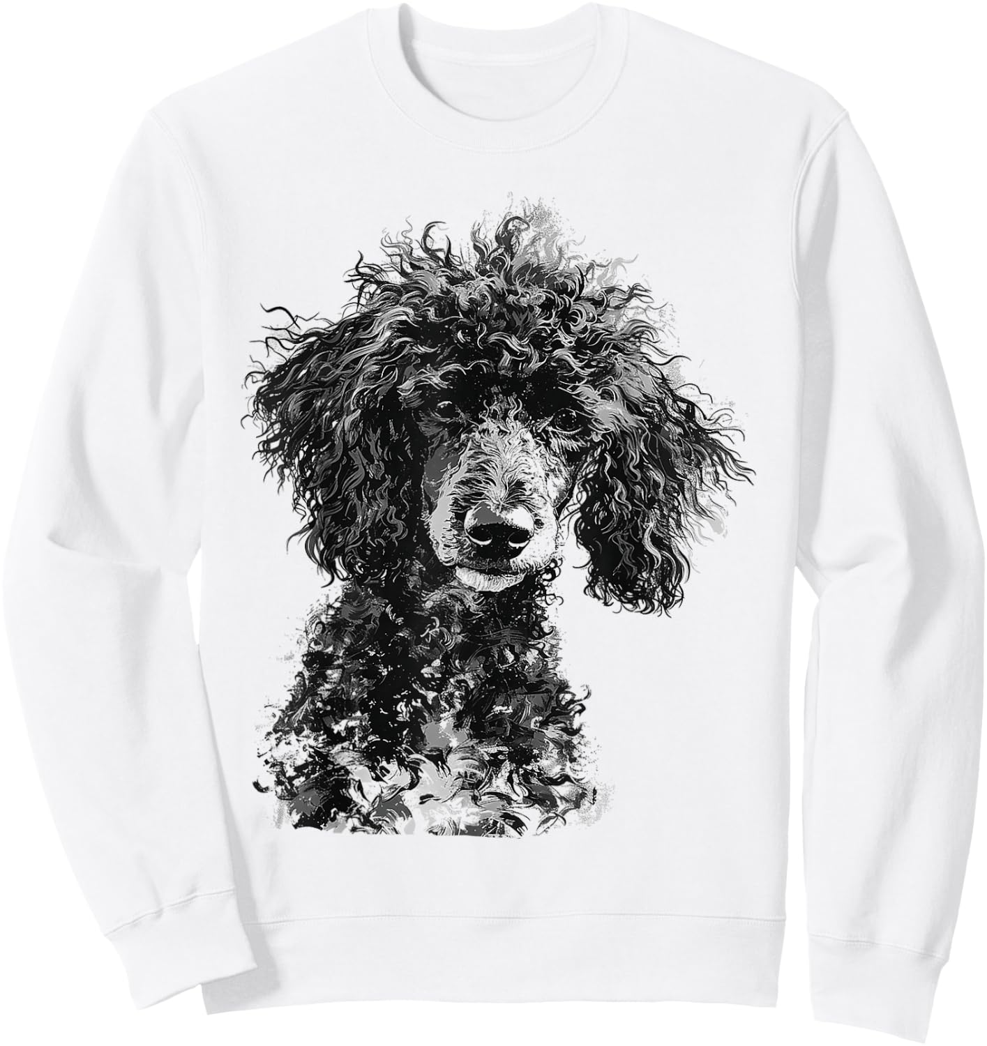 Poodle Abstract Motif Drawing Art Animal Poodle Sweatshirt - Sweatshirt | White