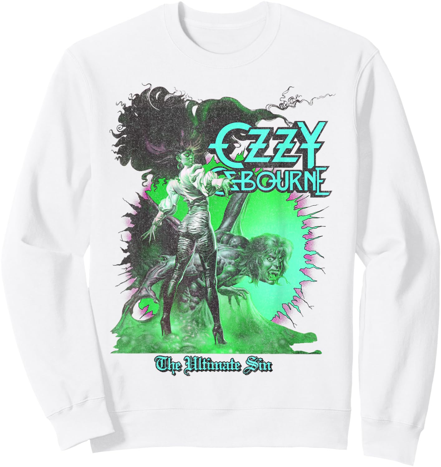 Ozzy Osbourne – Ultimate Sunburst Neon V2 Sweatshirt - Sweatshirt | White