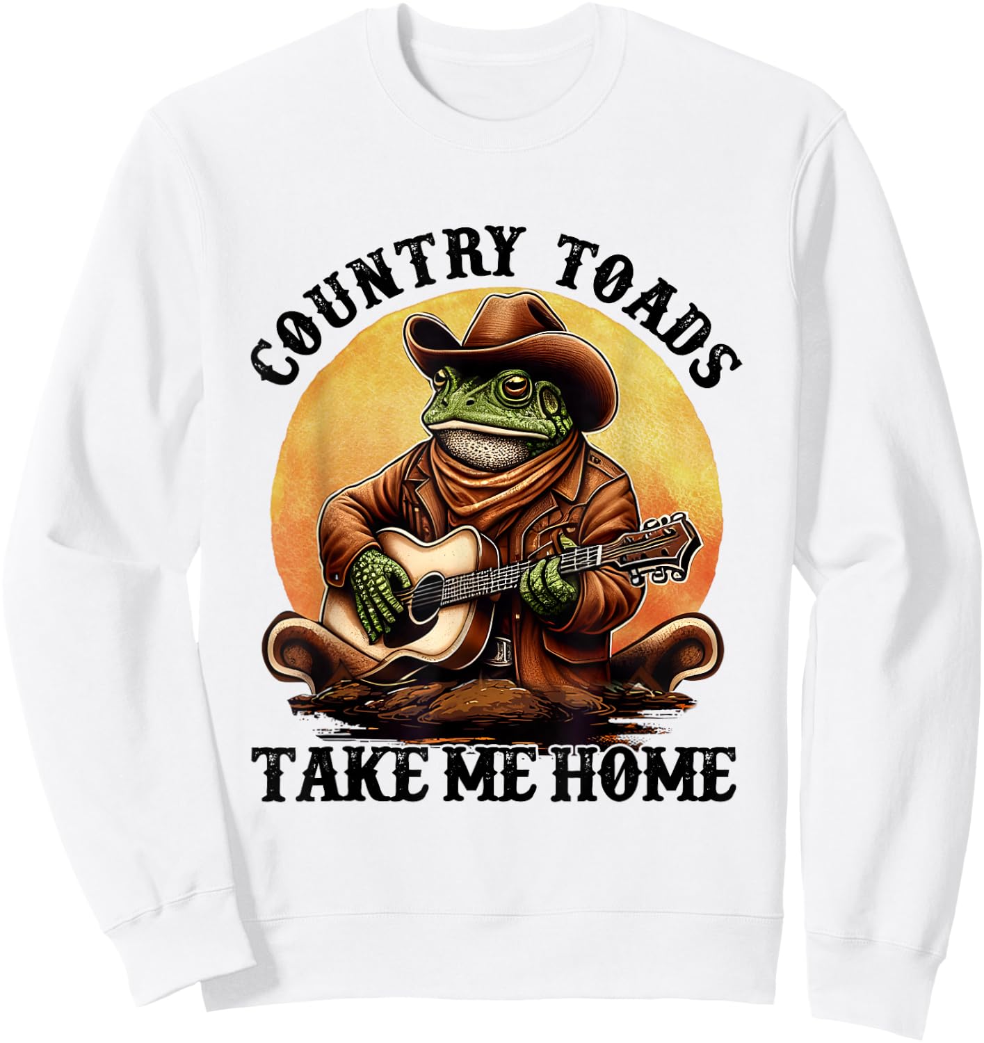 Country Toads Take Me Home Funny Country Music Toad Sweatshirt - Sweatshirt | White