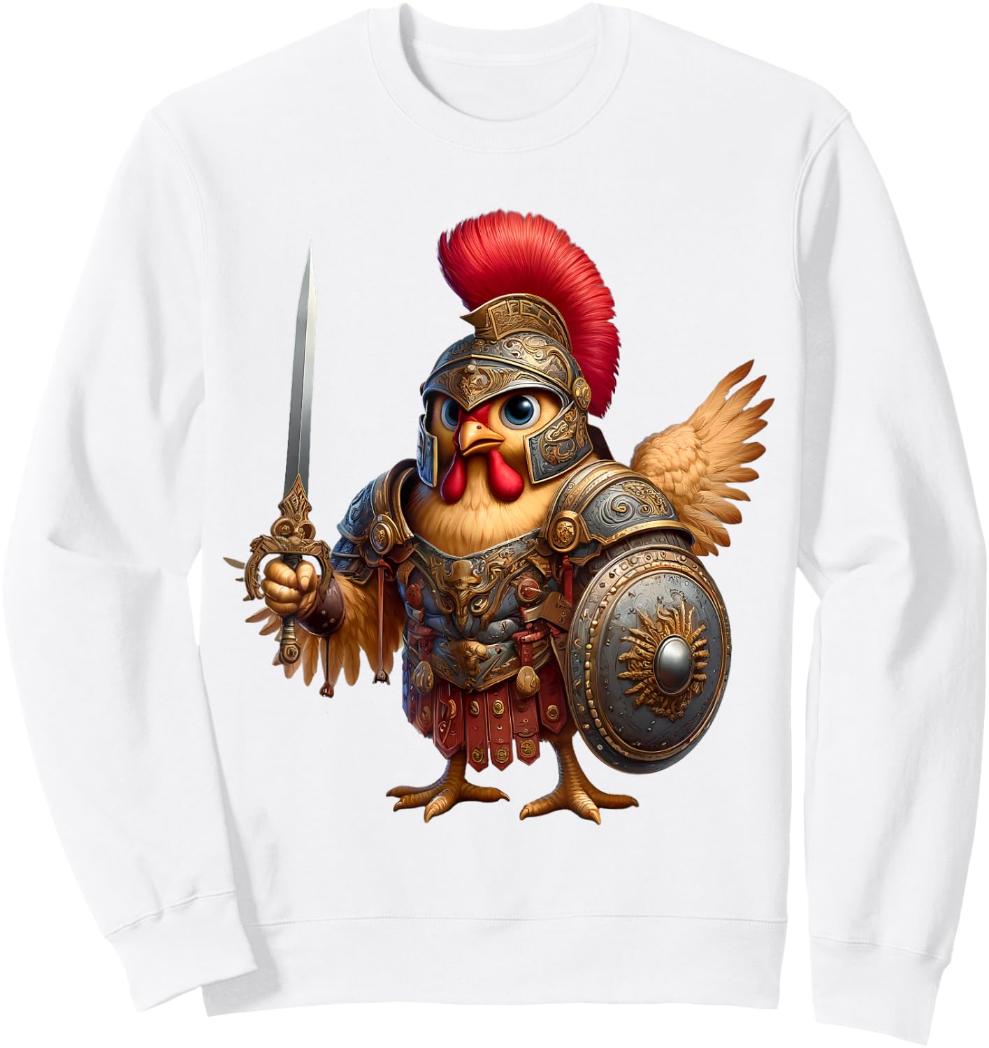 Chicken Gladiator Ancient Rome SPQR Men Women Kids Sweatshirt - Sweatshirt | White