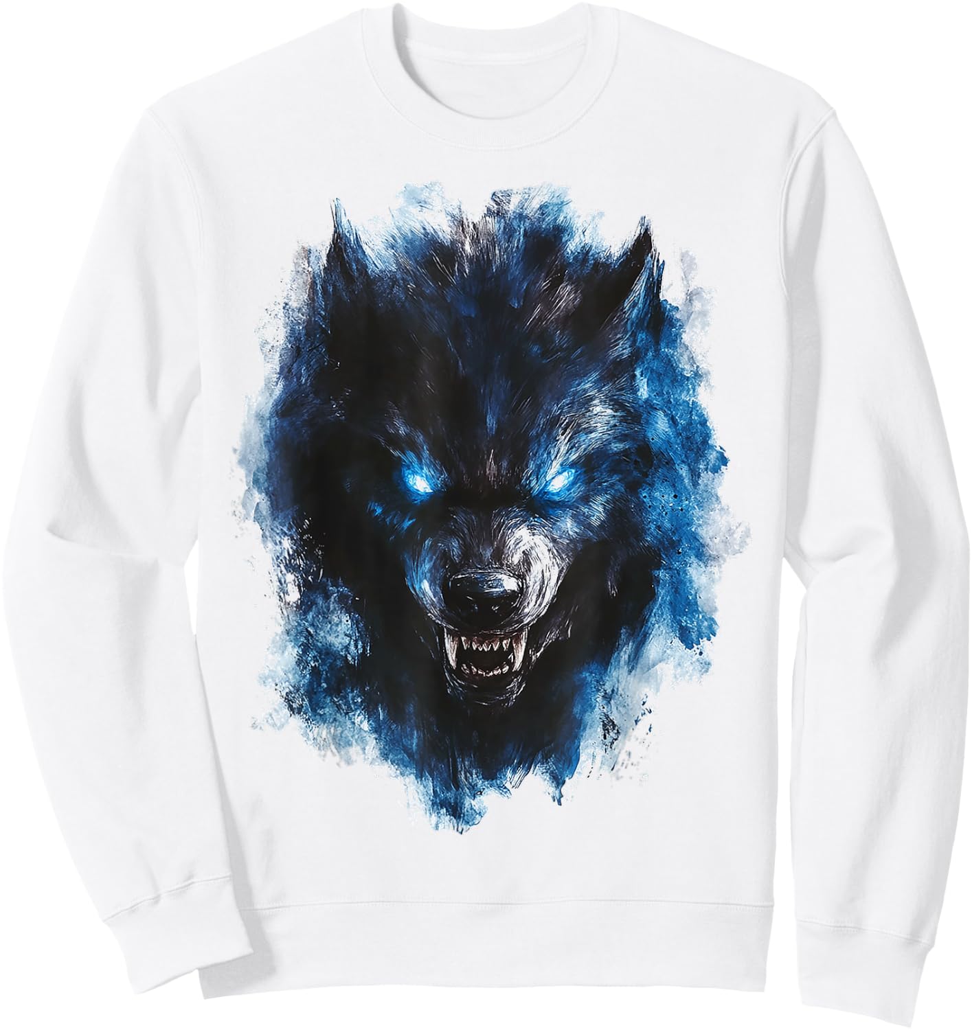 Werewolf Mythical Graphic Fantasy Artwork Werewolf Sweatshirt - Sweatshirt | White