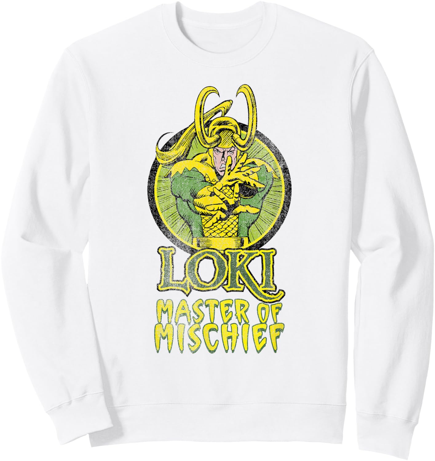 Marvel Loki Master of Mischief Vintage Comic Villain Sweatshirt - Sweatshirt | White