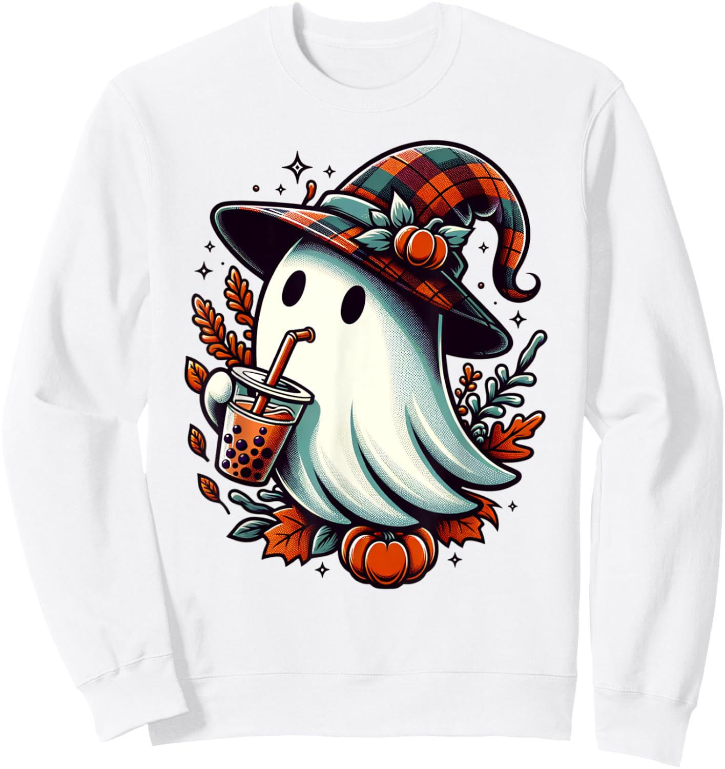 Cute Halloween Ghost Funny Halloween Ghost Sweatshirt - Sweatshirt | White