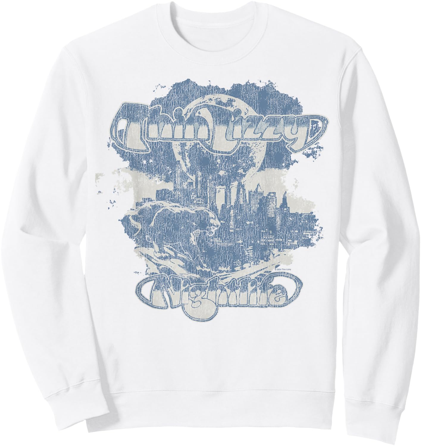 Thin Lizzy – Nightlife Album Distressed Sweatshirt - Sweatshirt | White