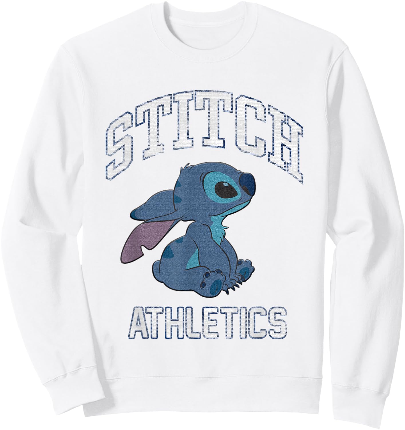 Disney Lilo & Stitch Stitch Athletics Distressed Logo Sweatshirt - Sweatshirt | White