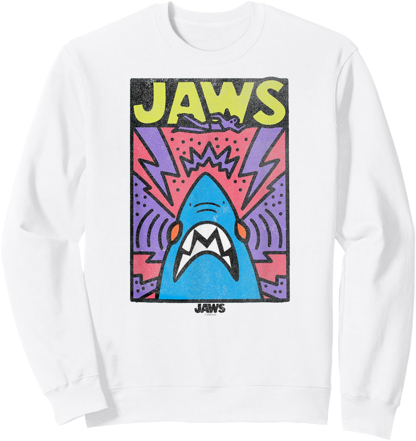 Jaws Neon Poster Sweatshirt - Sweatshirt | White