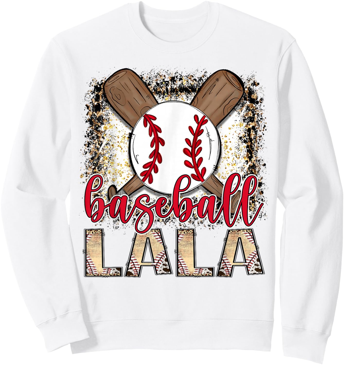 Baseball Lala Leopard Proud Ball Lala Game Day Sweatshirt - Sweatshirt | White