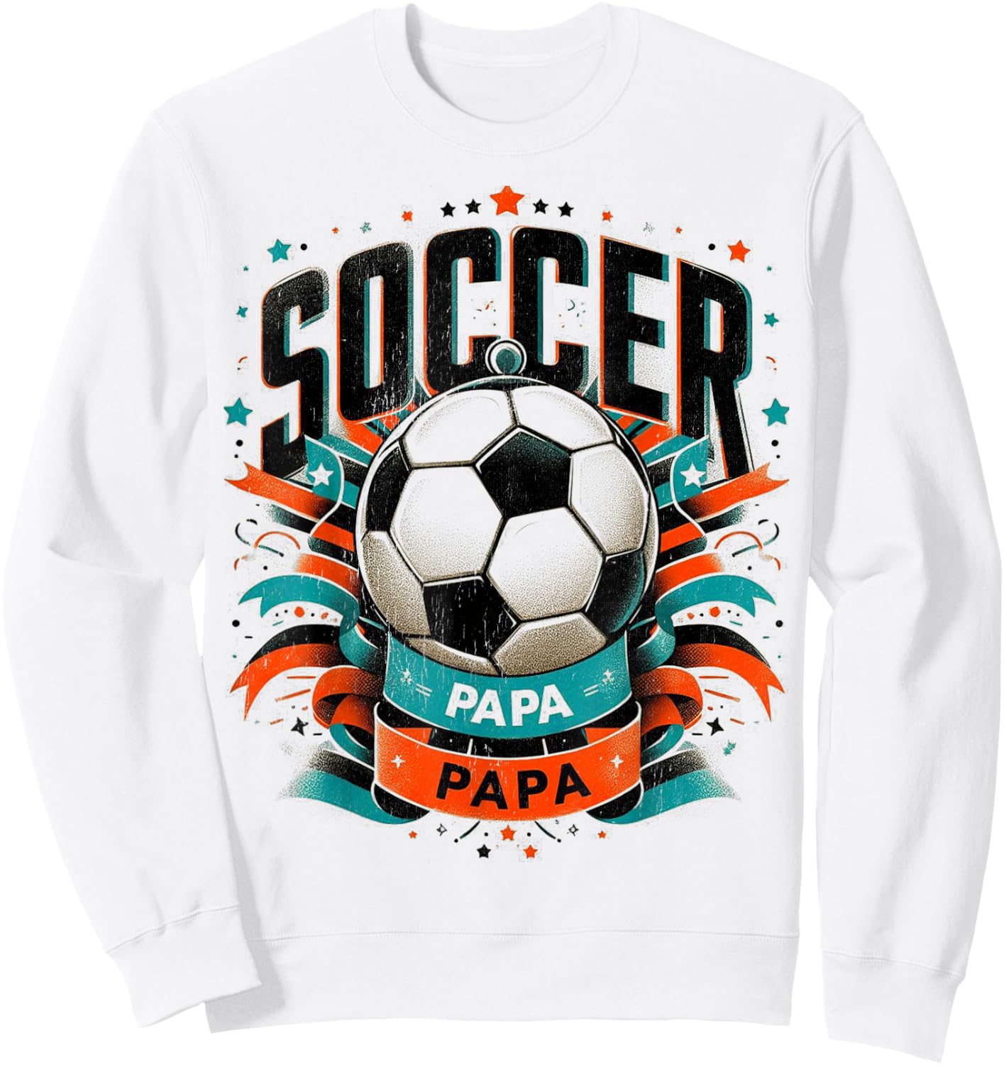Soccer Papa Family Matching Dad Father's day Sweatshirt - Sweatshirt | White
