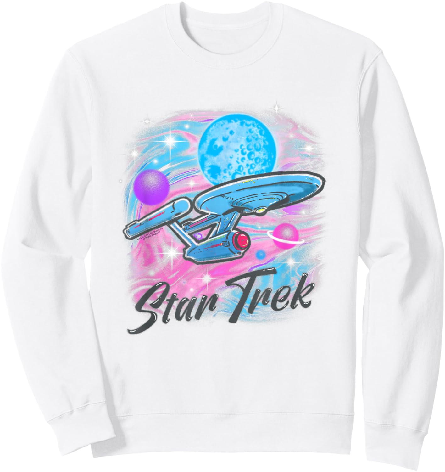 Star Trek: The Original Series Retro Airbrush Enterprise Sweatshirt - Sweatshirt | White