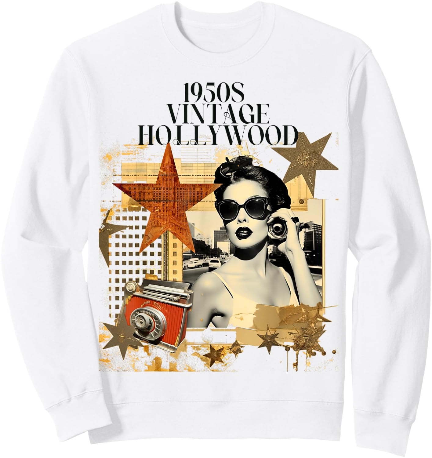Retro Vintage Hollywood California Design Sweatshirt - Sweatshirt | White