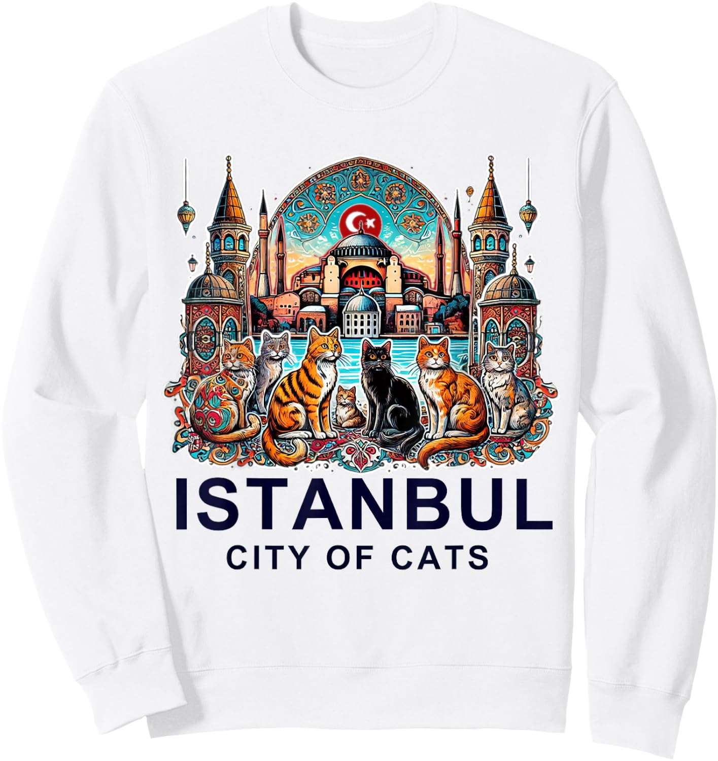 Istanbul, Turkey - City of Cats II Sweatshirt - Sweatshirt | White