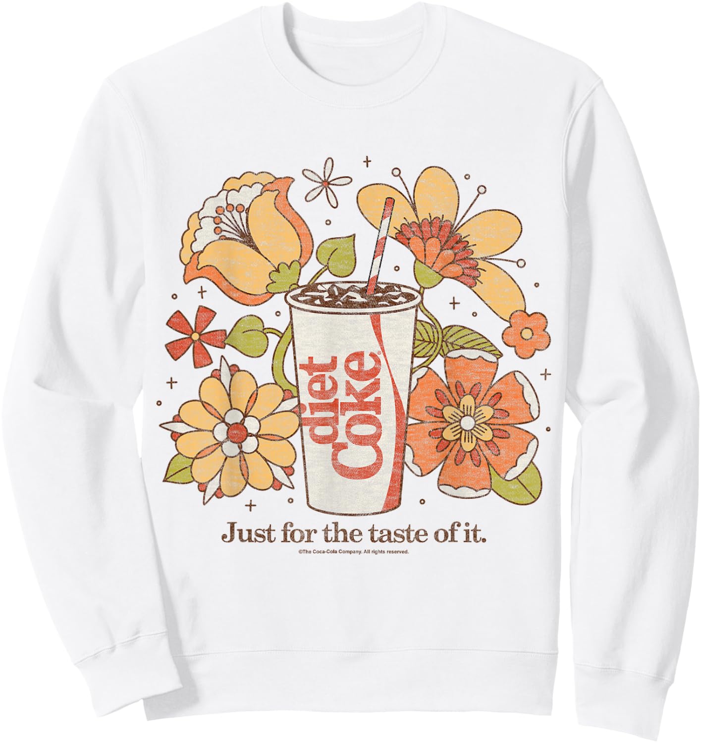 Coca-Cola - Diet Coke Just For The Taste Of It Retro Flowers Sweatshirt - Sweatshirt | White