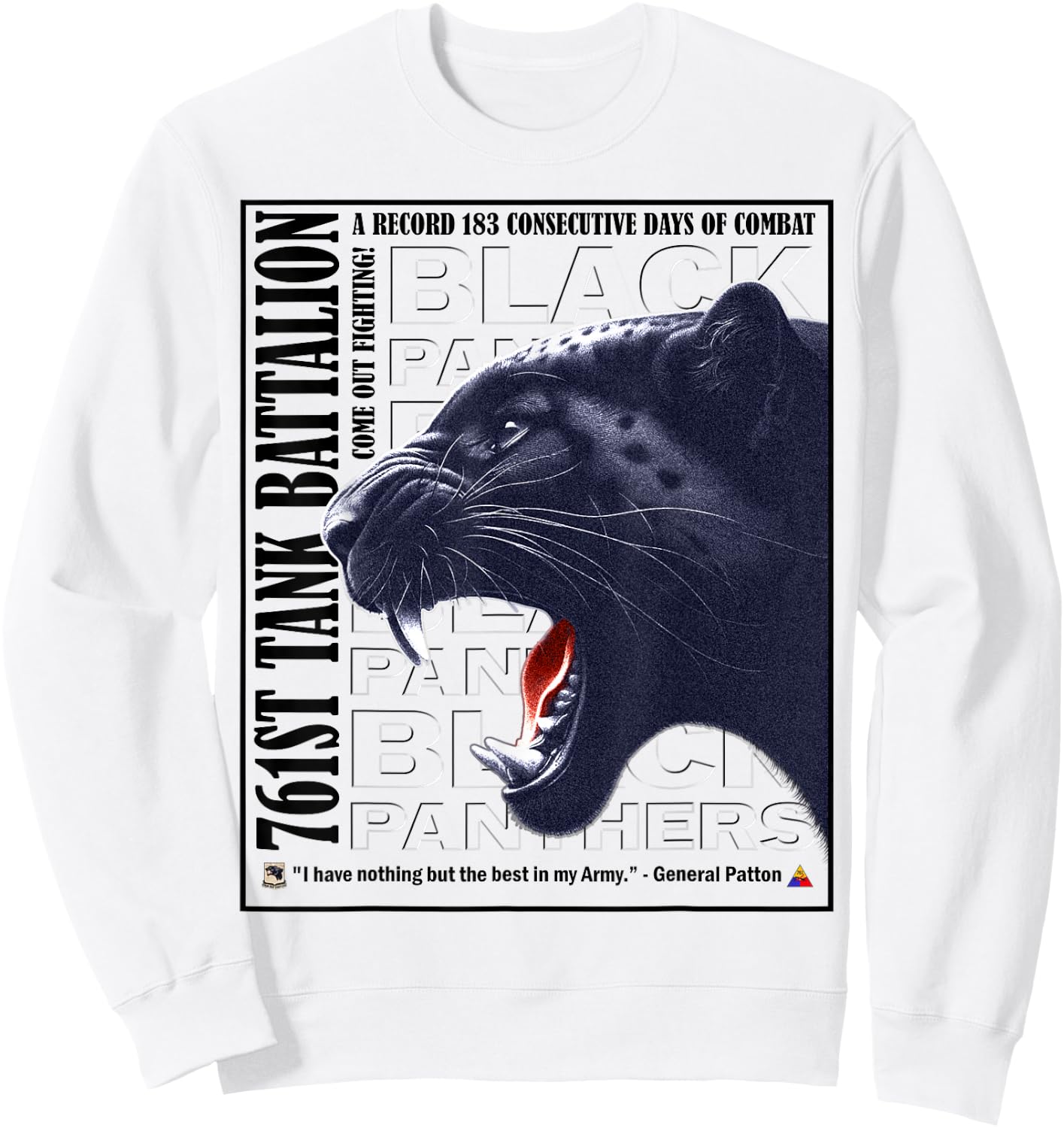 761st Tank Battalion WWII Black Panthers Pride Sweatshirt - Sweatshirt | White