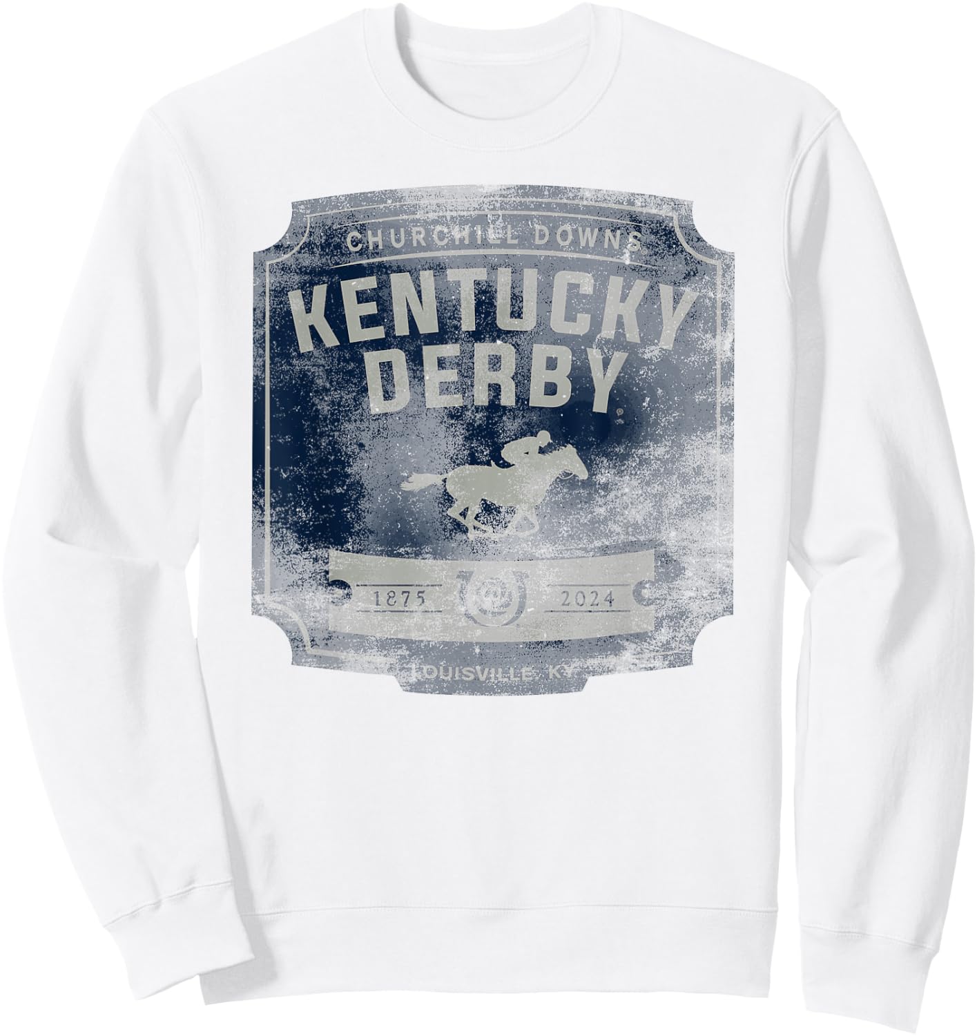Officially Licensed Kentucky Derby 2024 Vintage Logo Sweatshirt - Sweatshirt | White