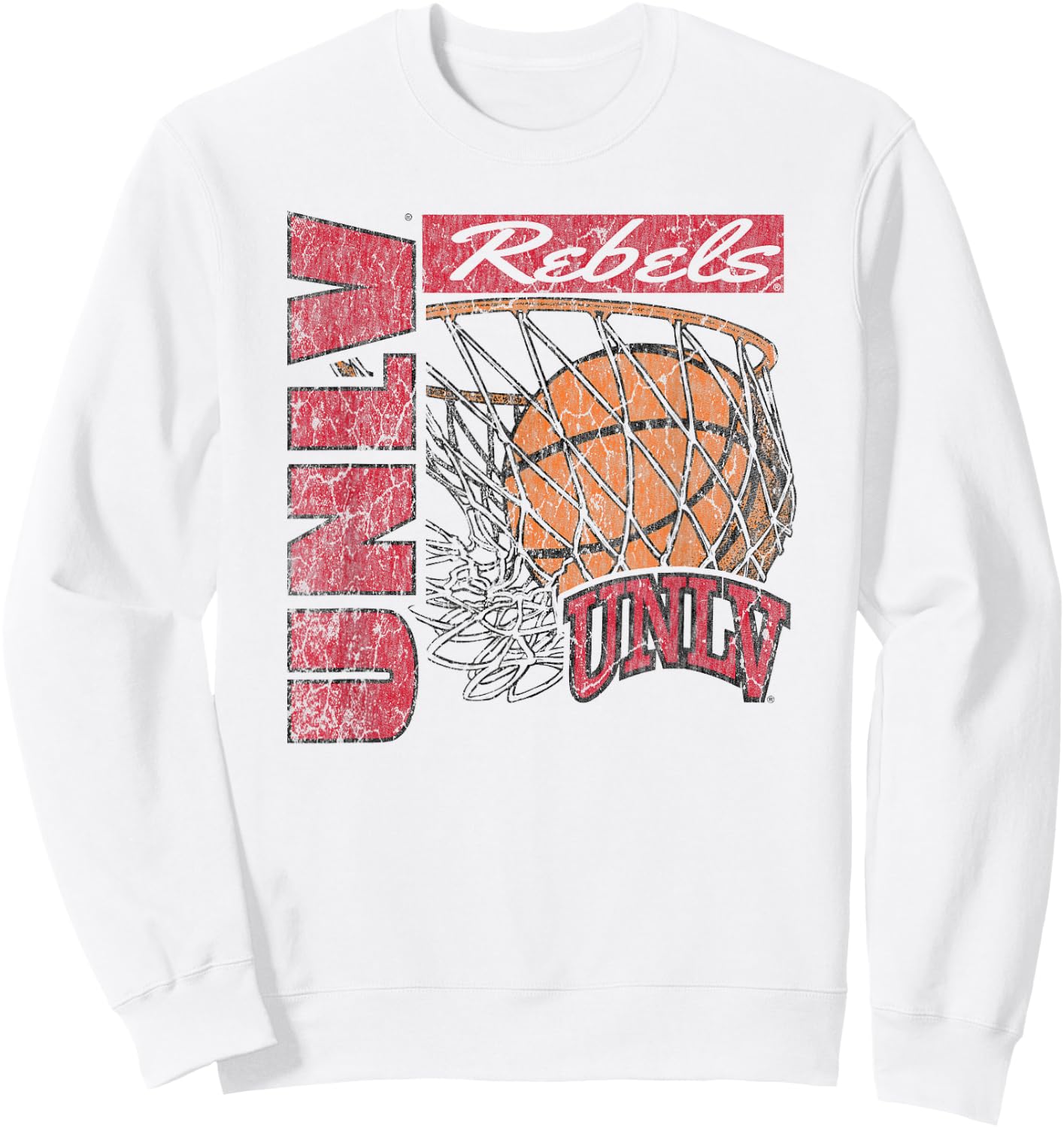 UNLV Rebels Vintage Basketball 90's White Sweatshirt - Sweatshirt | White