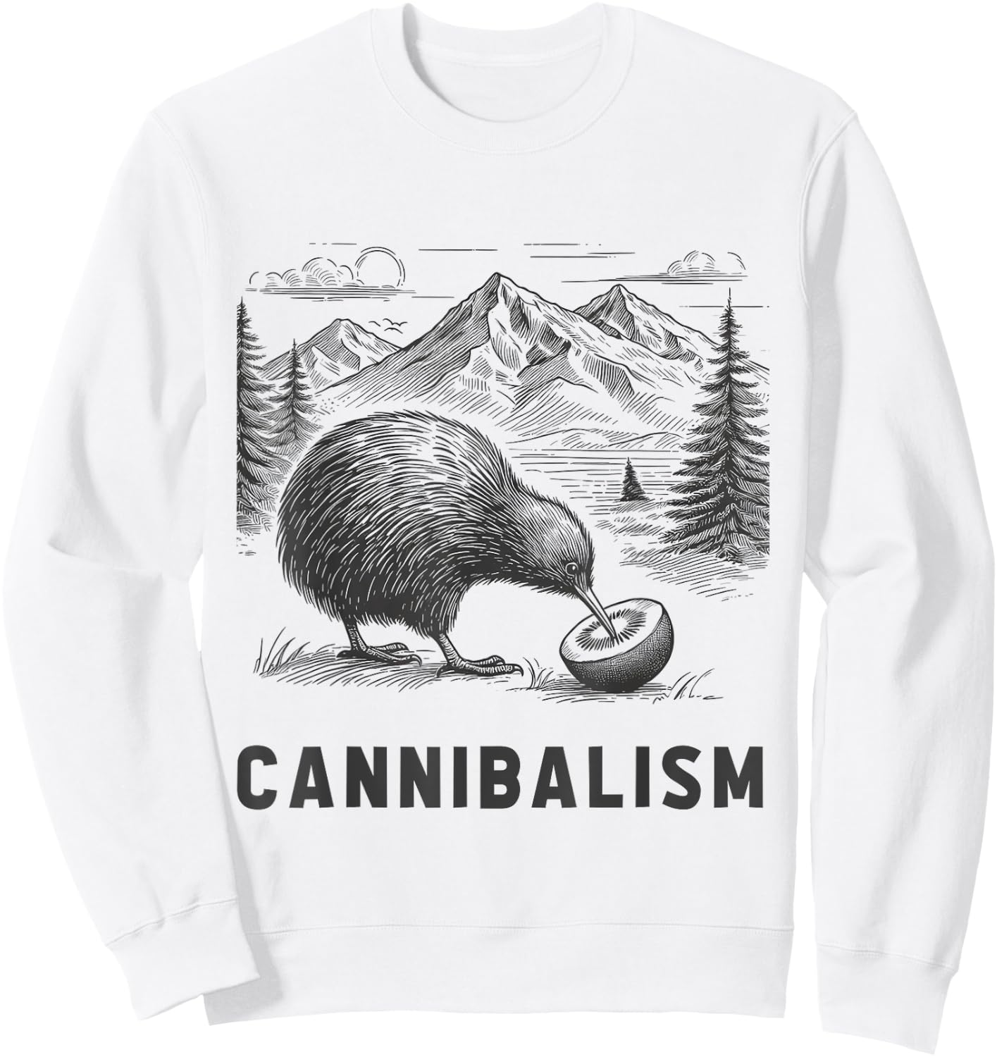 Funny Kiwi Bird Joke Cannibalism For Fruit Love Women Men Sweatshirt - Sweatshirt | White