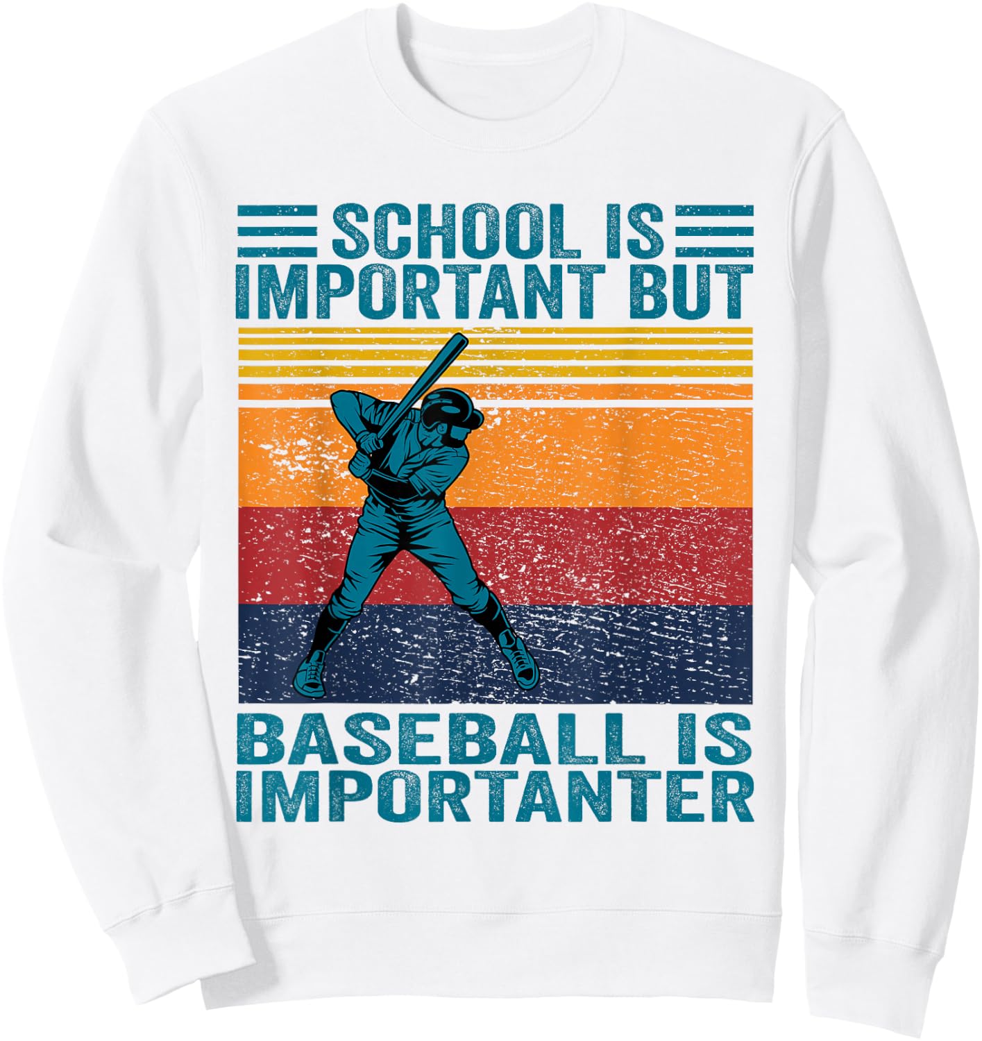 School Is Important But Baseball Is Important Baseball Sweatshirt - Sweatshirt | White