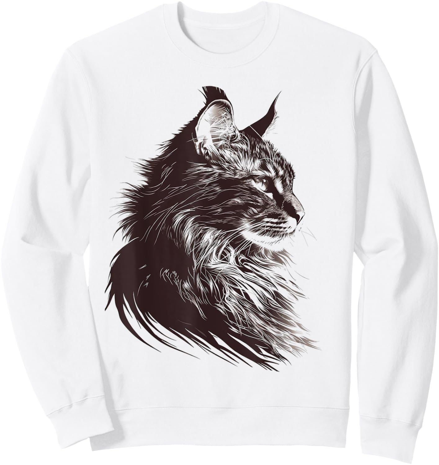 Cat Abstract Motif Drawing Artwork Animal Cat Men Women Kids Sweatshirt - Sweatshirt | White