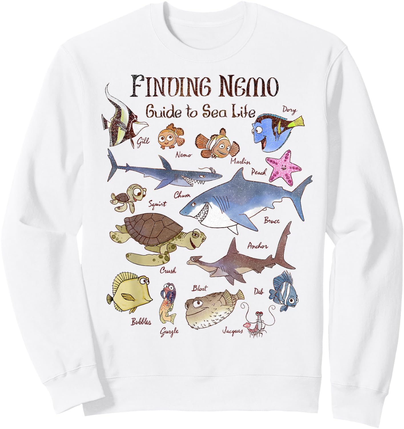 Disney Pixar Finding Nemo Guide To Sea Life Sweatshirt - Sweatshirt | White