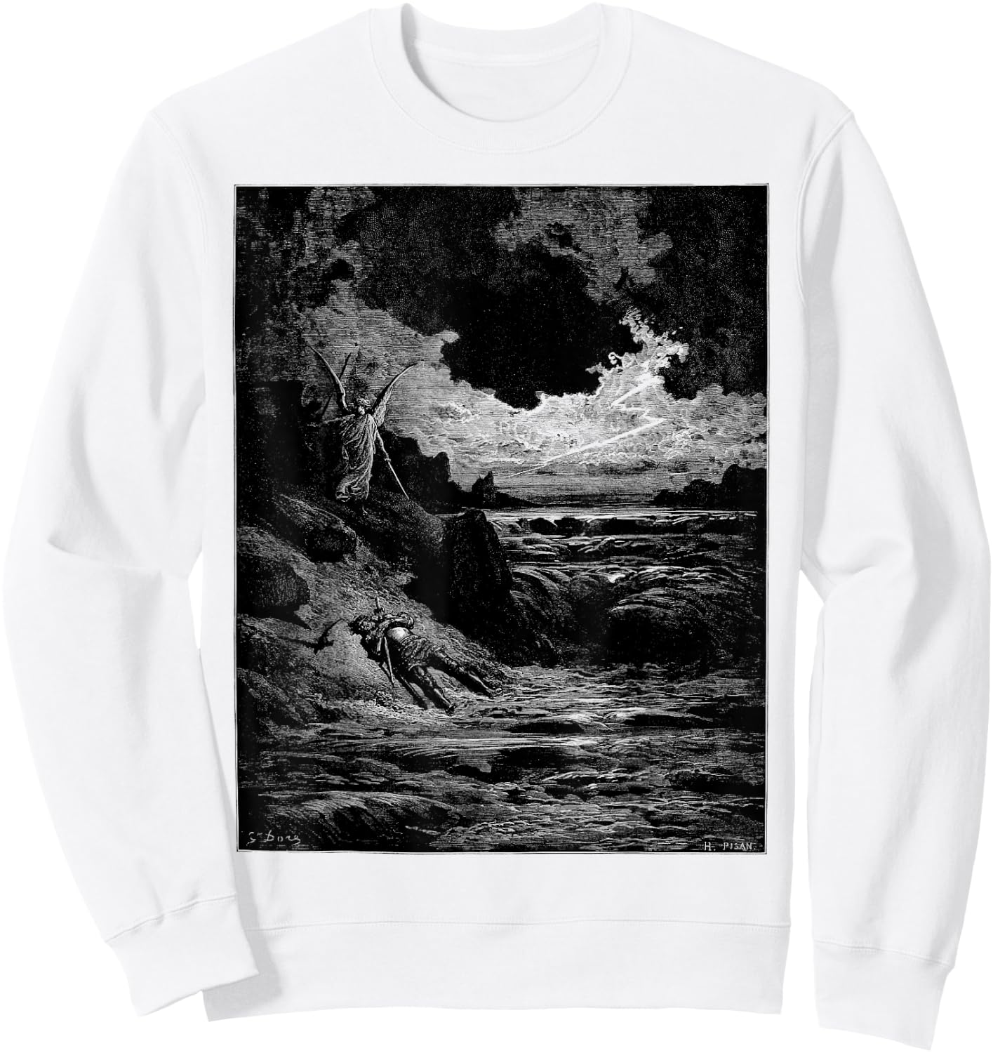 Gustave Dore Illustrations Dante Alighieri Divine Comedy Sweatshirt - Sweatshirt | White
