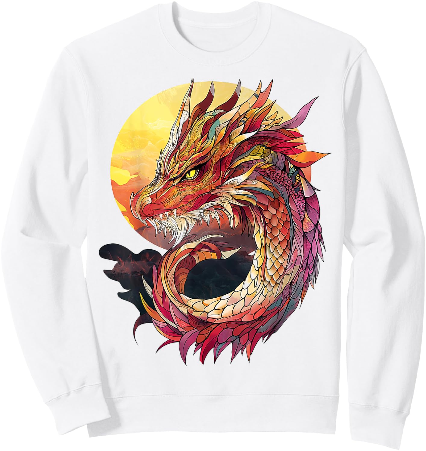 Cockatrice Dragon Motif Mythical Cockatrice Dragon Sweatshirt - Sweatshirt | White