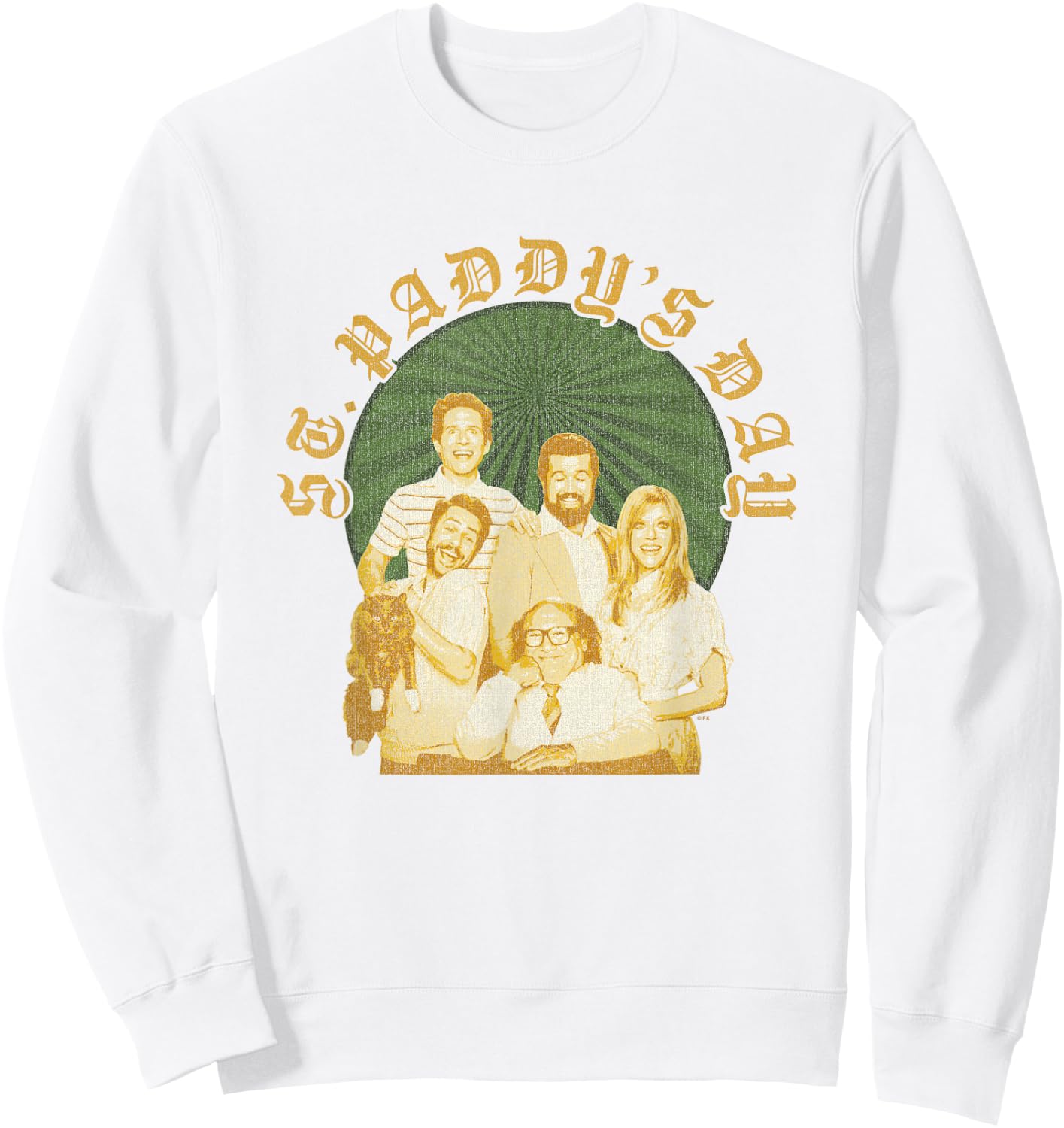 It's Always Sunny In Philadelphia St. Patrick's Day Faded Sweatshirt - Sweatshirt | White