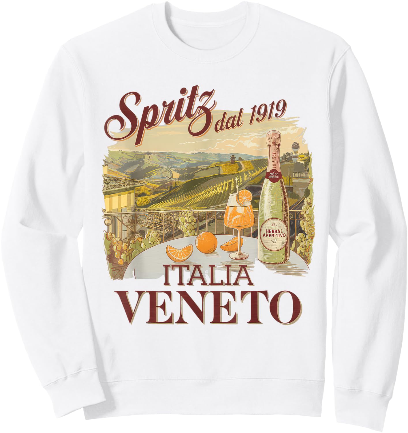 Spritz Veneto Italia Vintage Orange Wine Cocktail Sweatshirt - Sweatshirt | White