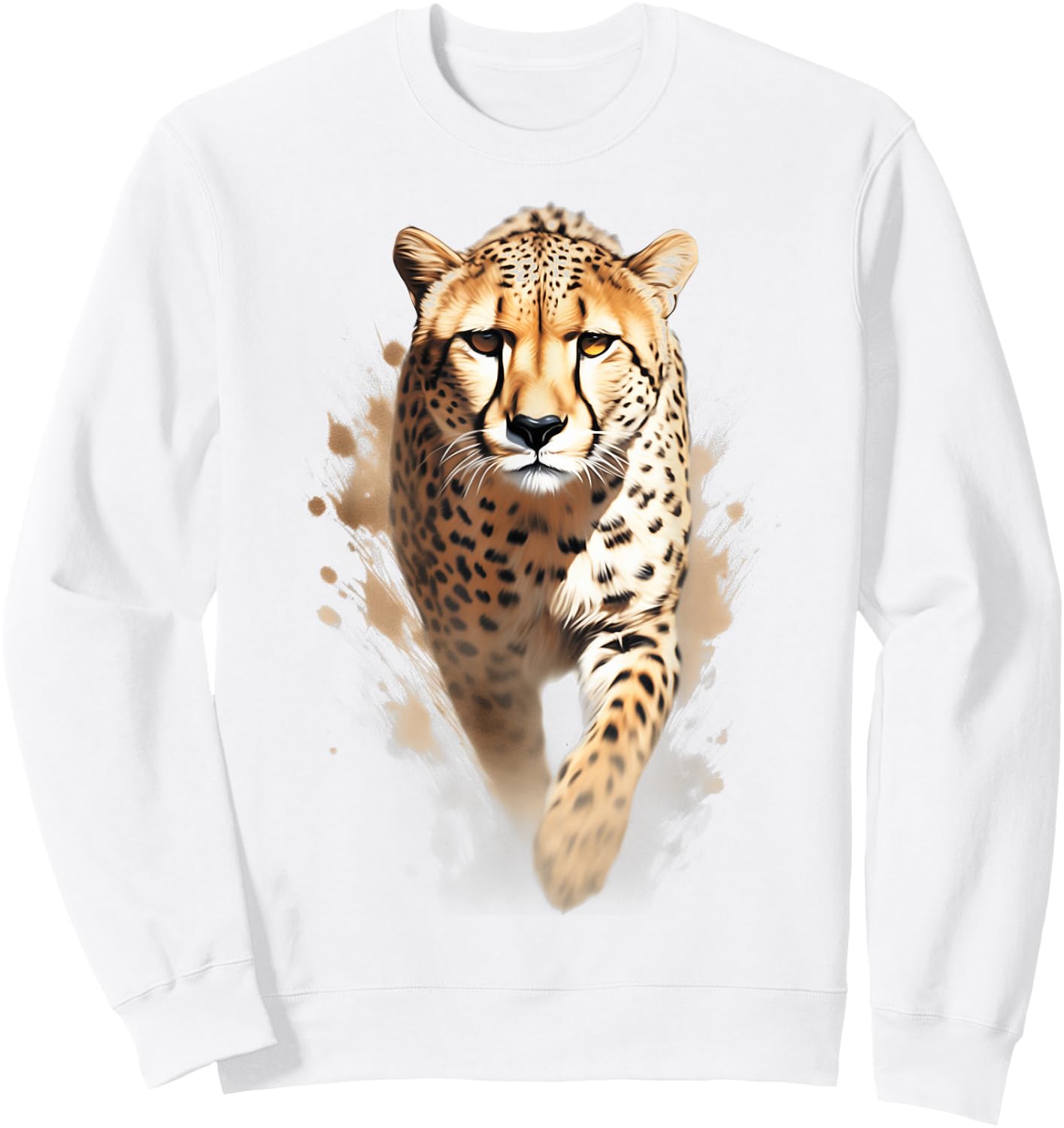 Graceful Cheetah Sprint Dynamic Cheetah Running Wild Cheetah Sweatshirt - Sweatshirt | White