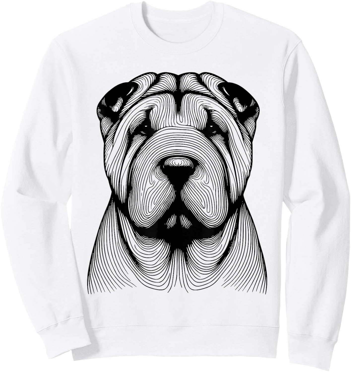Dog Fingerprint - Shar Pei Dad Mom Women Sweatshirt - Sweatshirt | White
