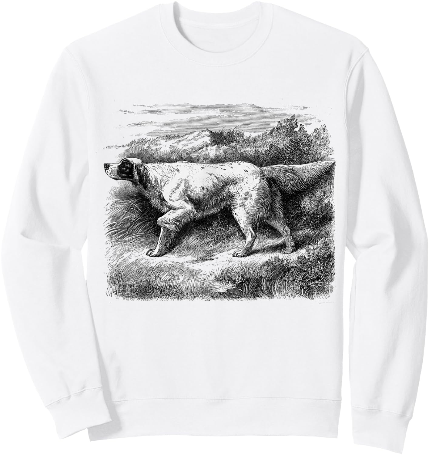 Vintage English Setter Sweatshirt - Sweatshirt | White