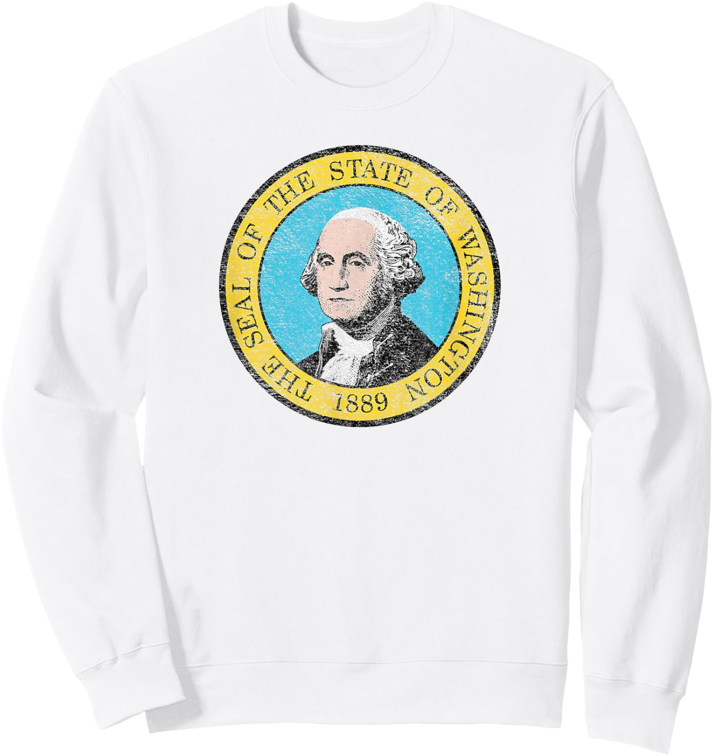 Washington State Flag The Evergreen State Sweatshirt - Sweatshirt | White