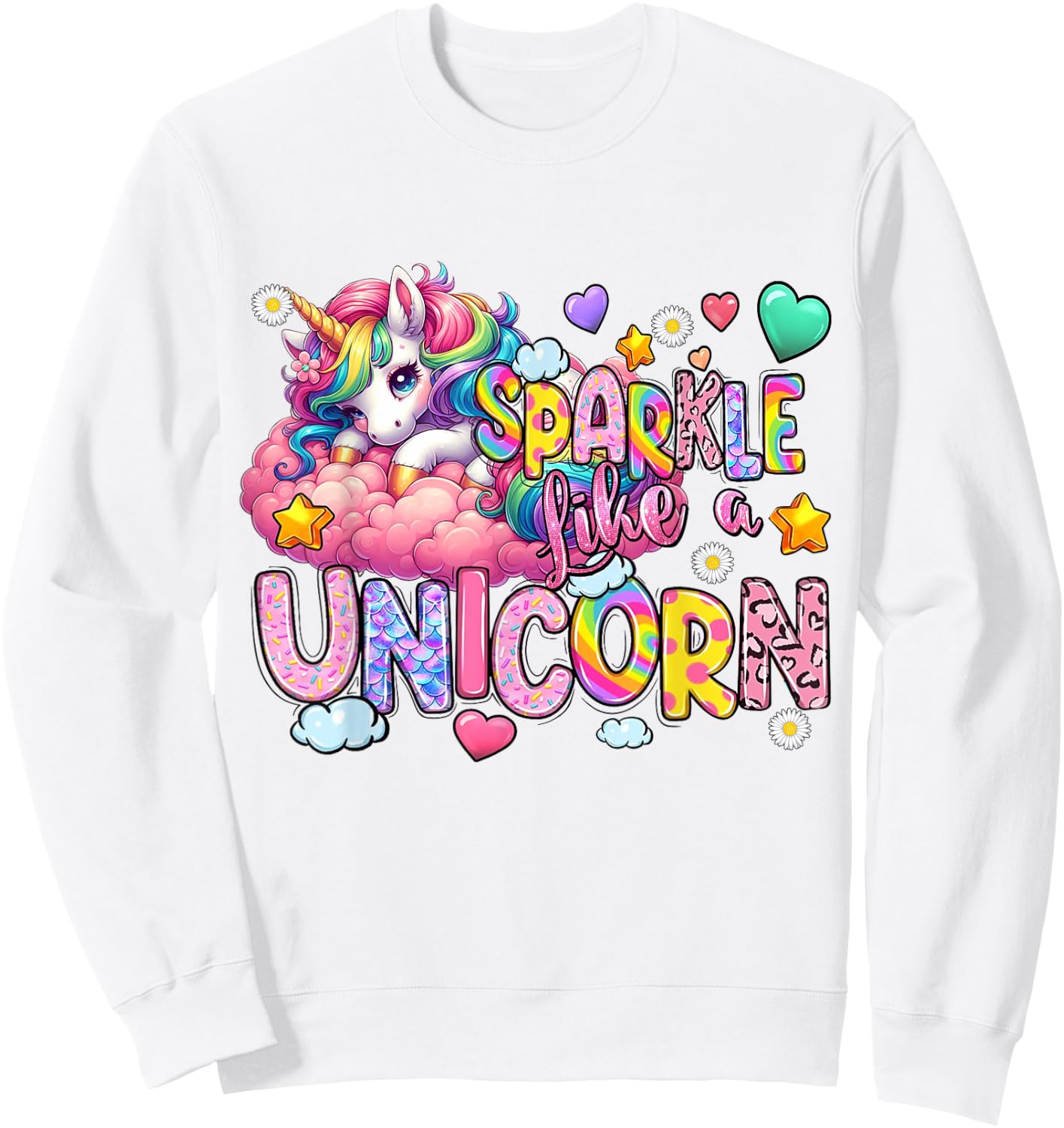 Sparkle Like A Unicorn Cute Sweatshirt - Sweatshirt | White