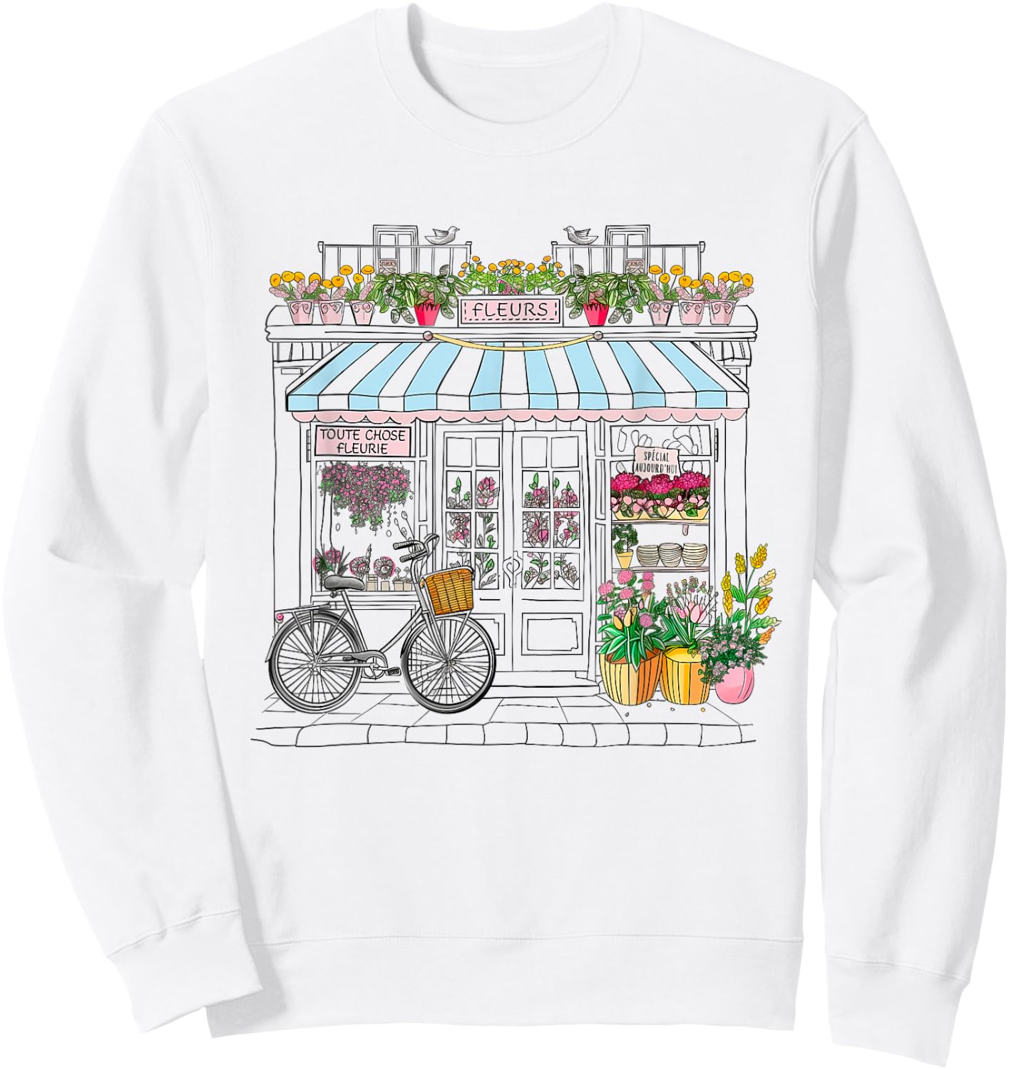 Cute French Flower Shop Paris France Women Girls Souvenir Sweatshirt - Sweatshirt | White