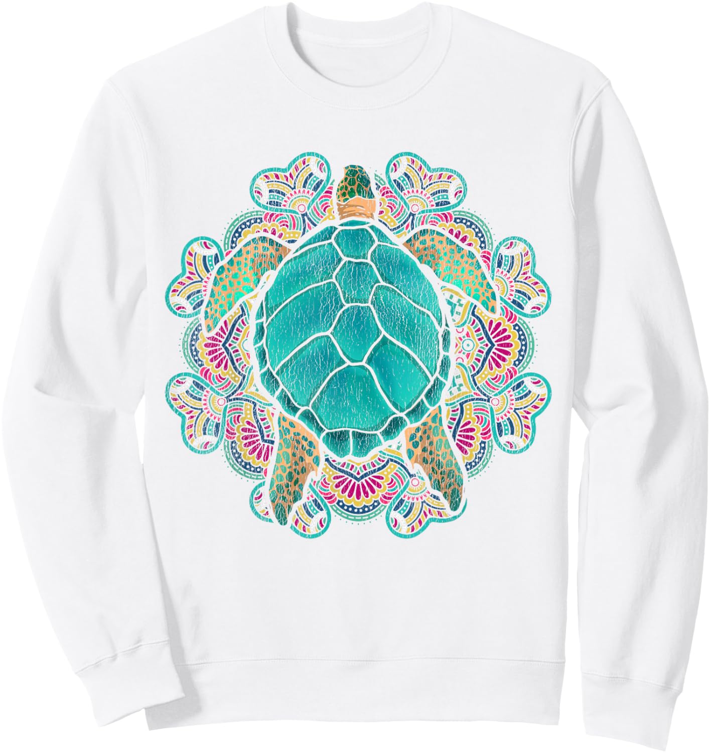 Sea Animal Turtle Lover Polynesian Tattoo Tribal Turtle Sweatshirt - Sweatshirt | White