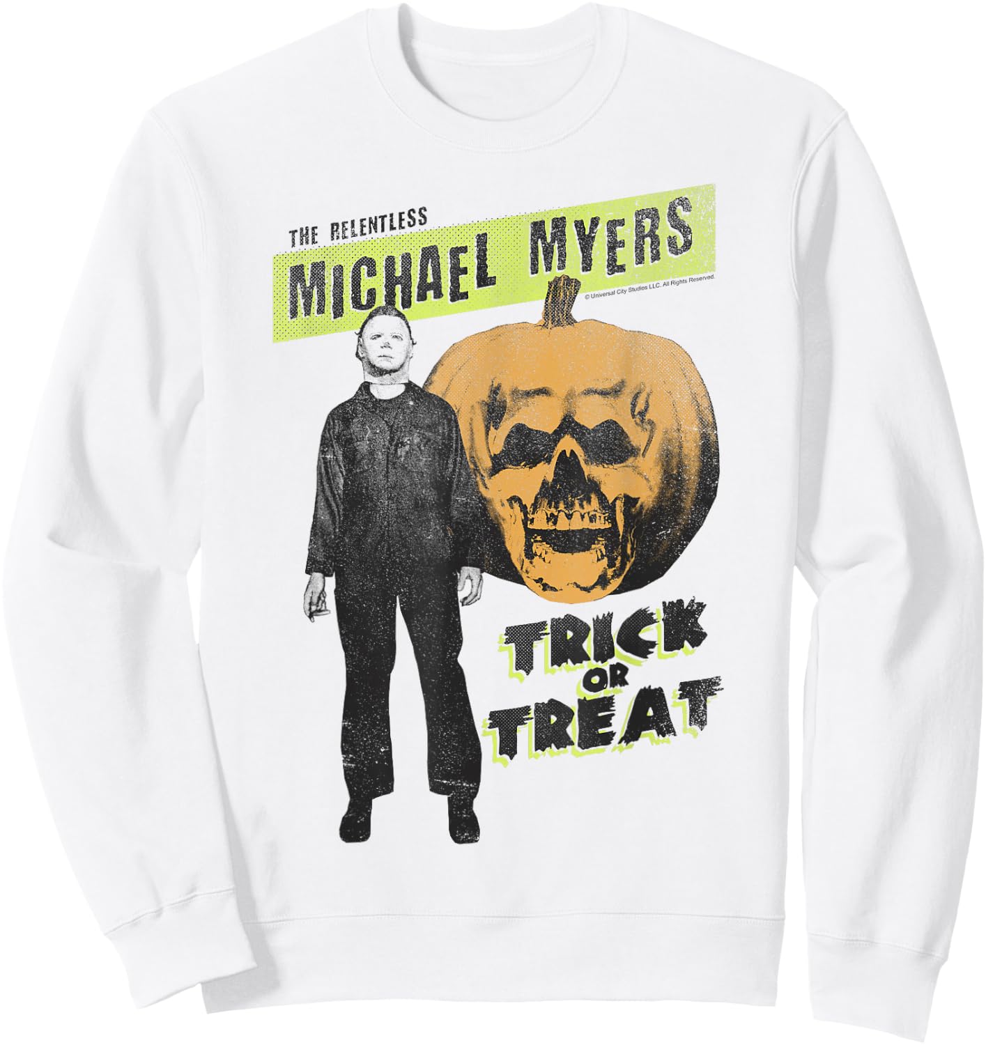 Halloween The Relentless Michael Myers Trick Or Treat Sweatshirt - Sweatshirt | White