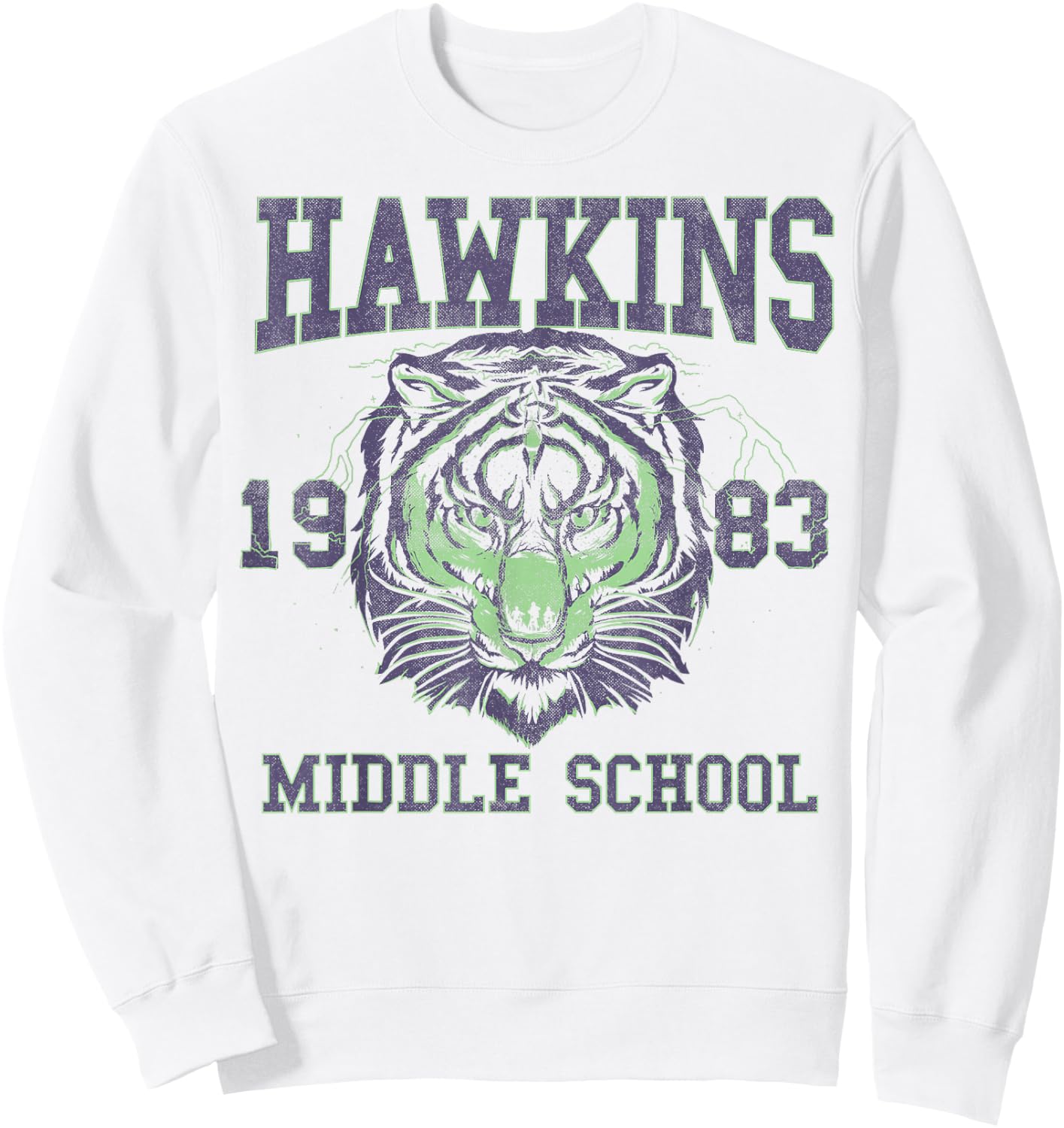 Netflix Stranger Things Hawkins Middle School 1983 Tiger Sweatshirt - Sweatshirt | White