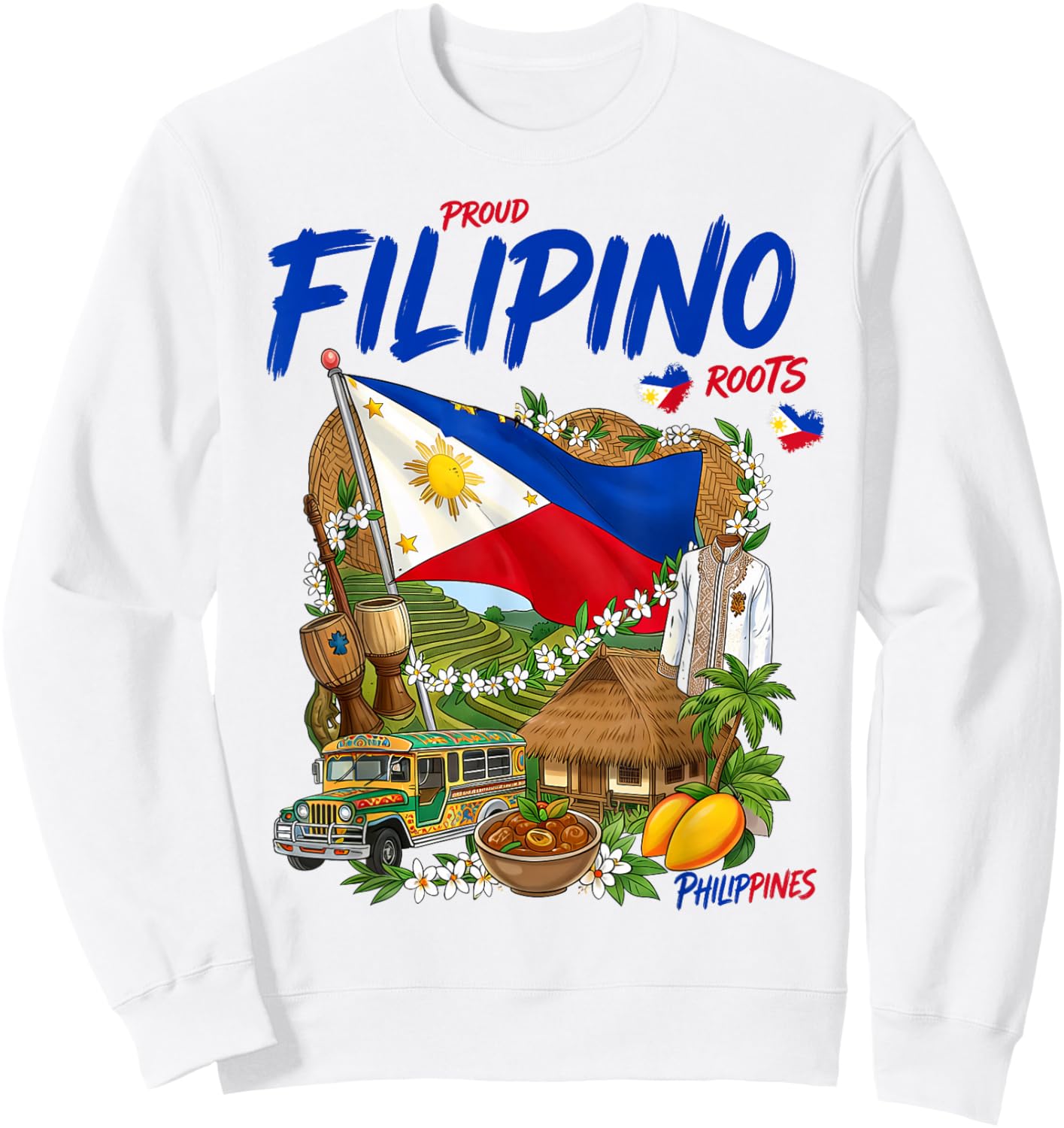 Filipino Roots Idea Filipiniana Philippines Themed Sweatshirt - Sweatshirt | White