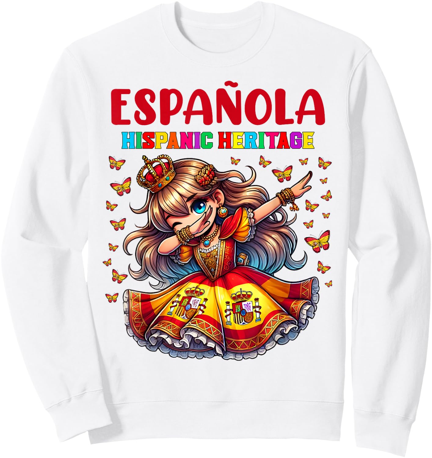 Spain Hispanic Heritage Month Celebration girls kids Sweatshirt - Sweatshirt | White